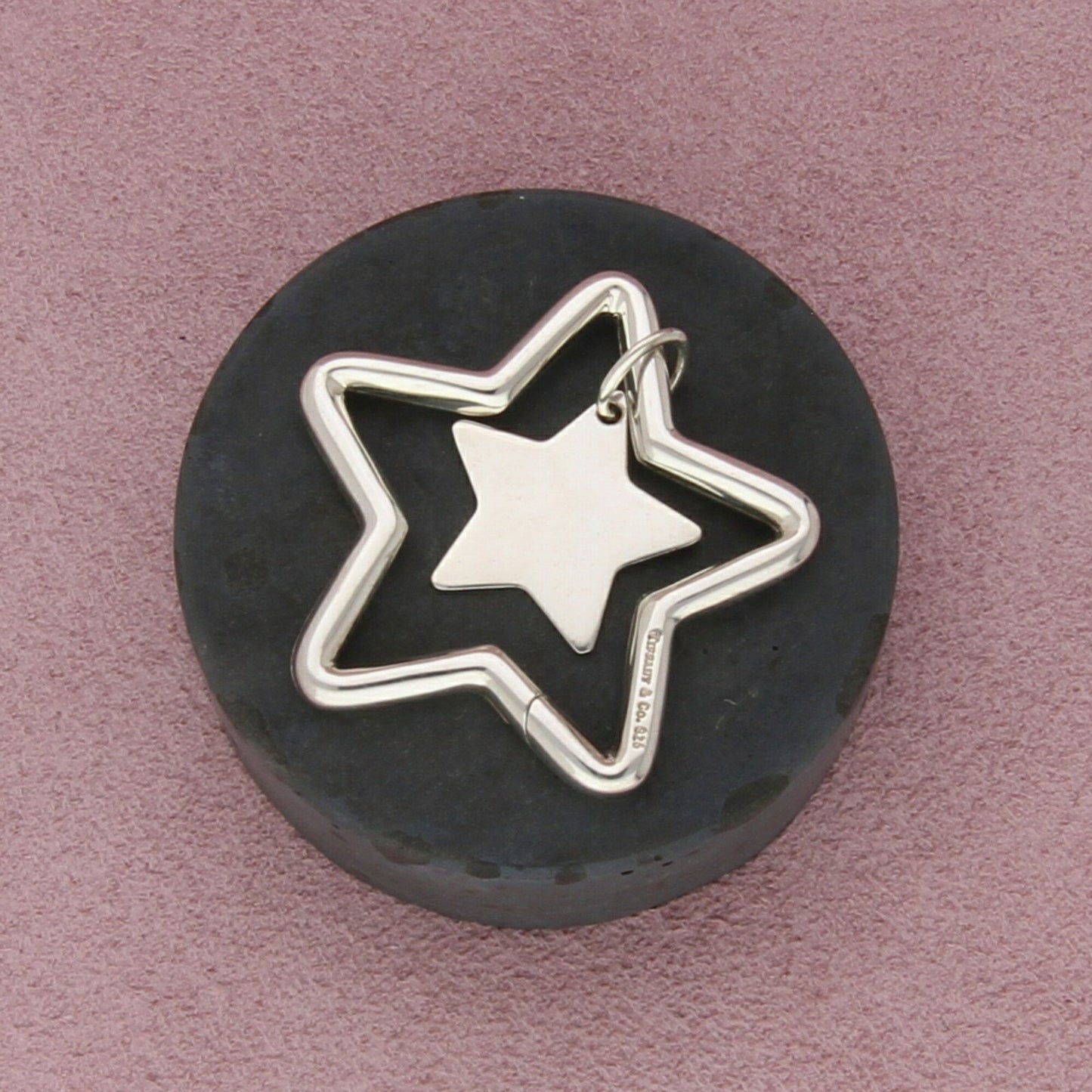 tiffany & co sterling silver star charm key chain key ring