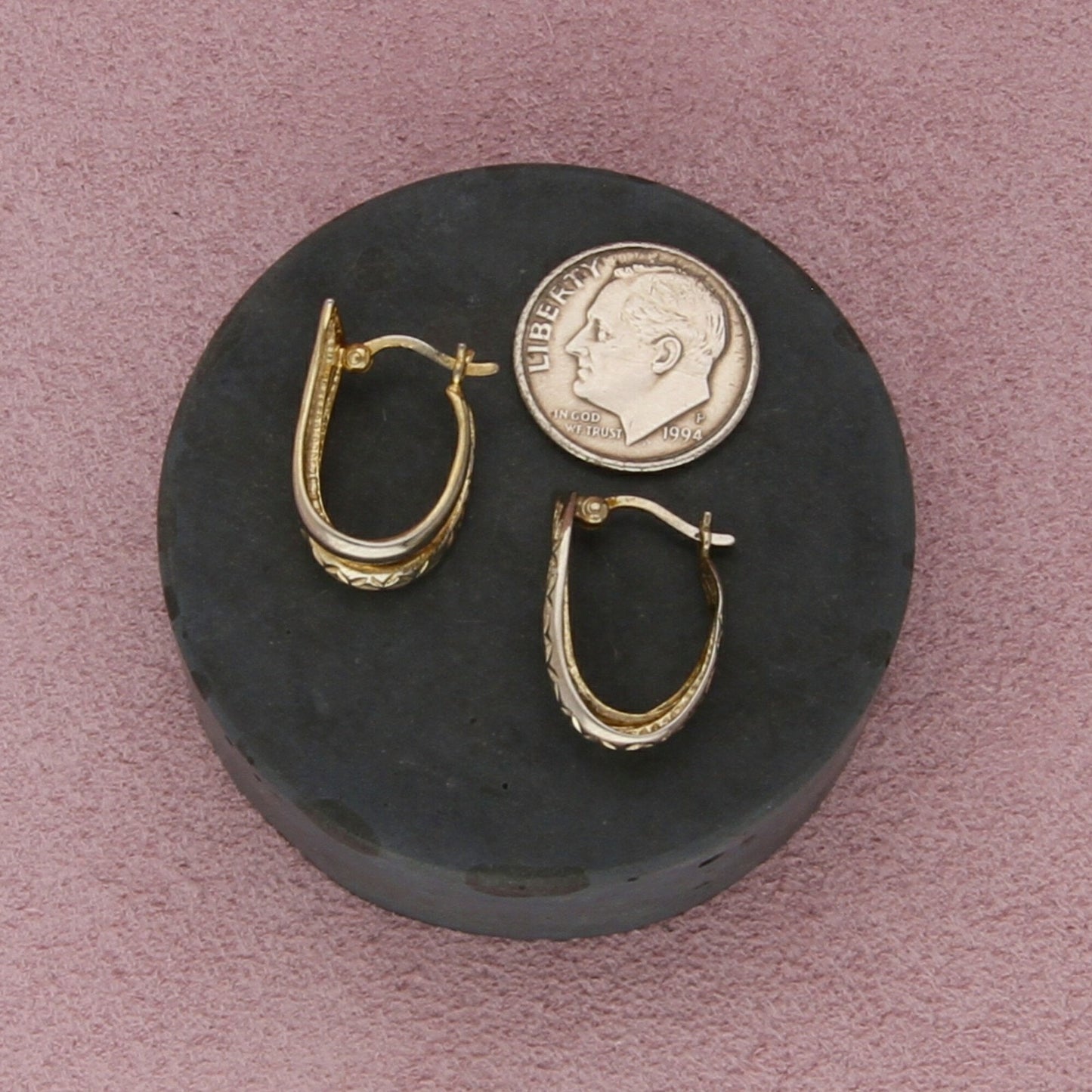 sterling silver diamond-cut huggie earrings