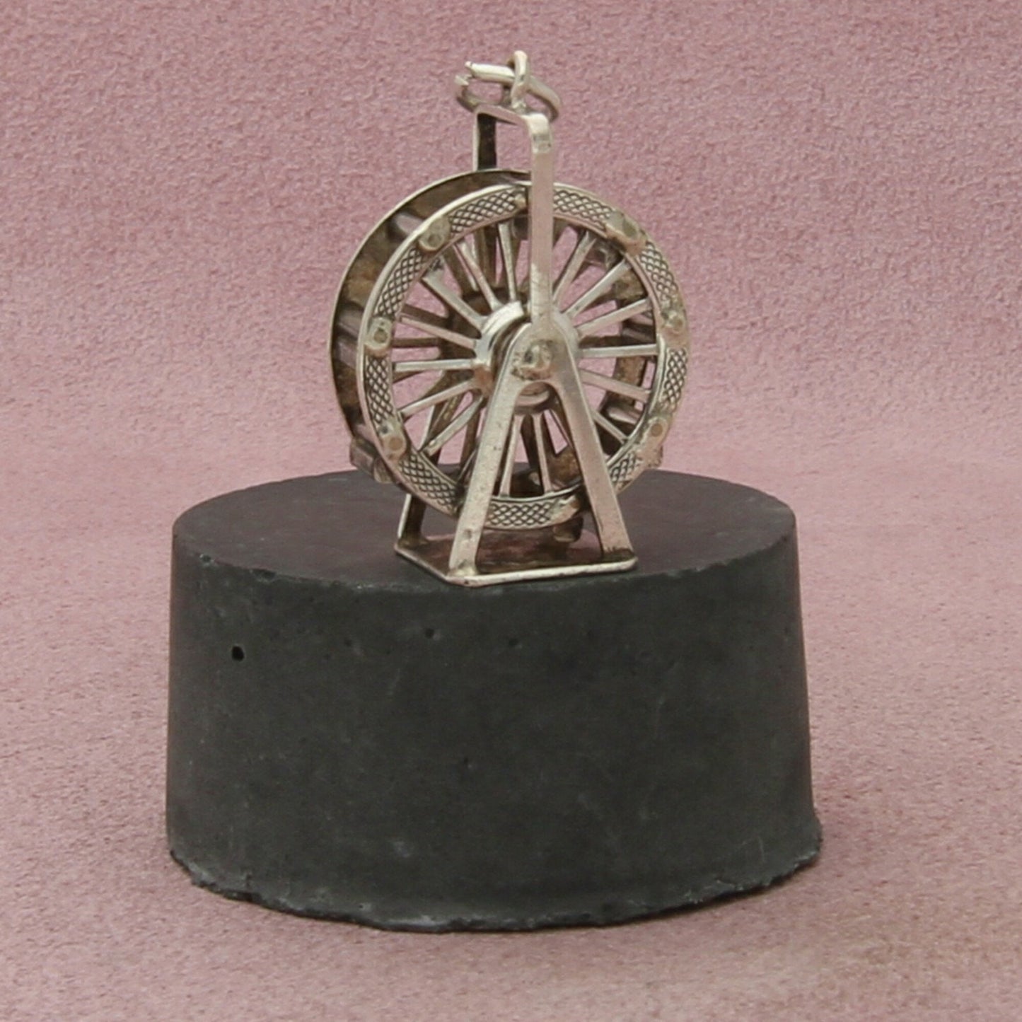 800 silver vintage 3d ferris wheel (moves) charm pendant