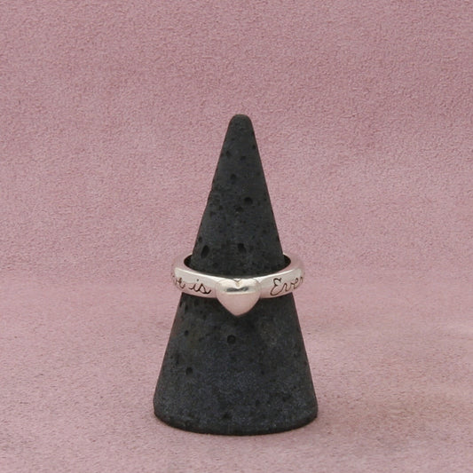 sterling silver love is everything heart stack ring size 6.5