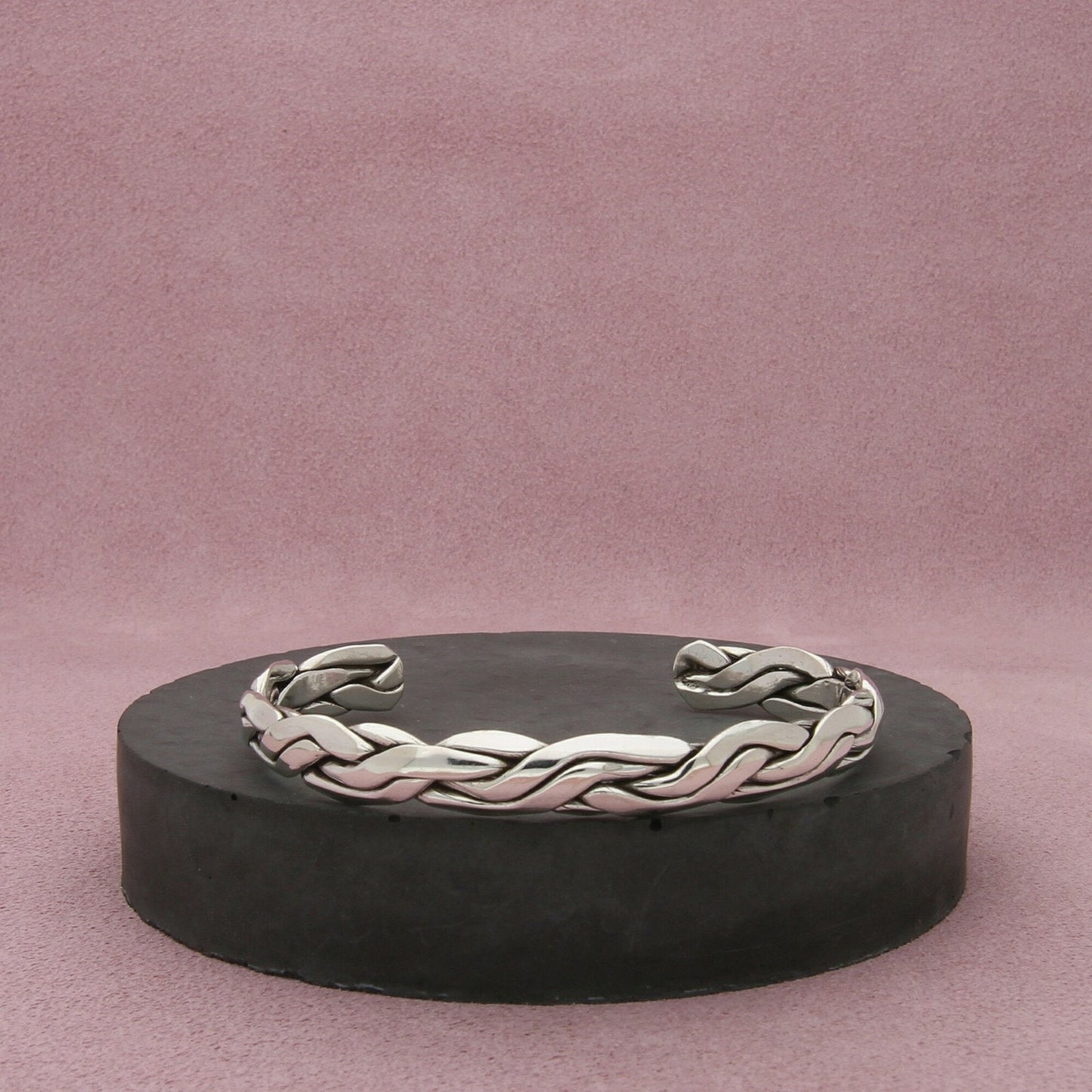 mexico sterling silver vintage twisted cuff bracelet size 6.75in