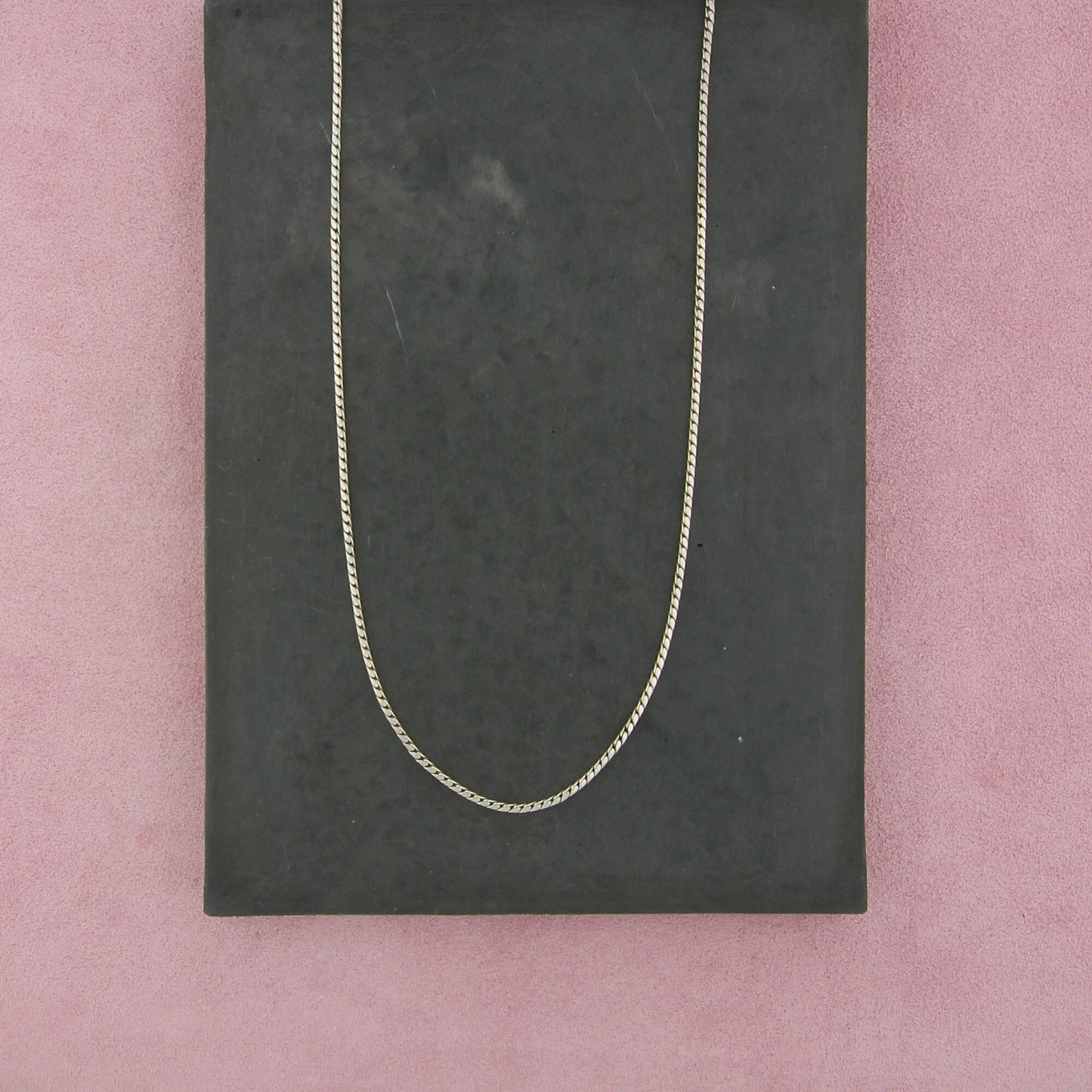 sterling silver 2mm cobra chain necklace size 19.25in