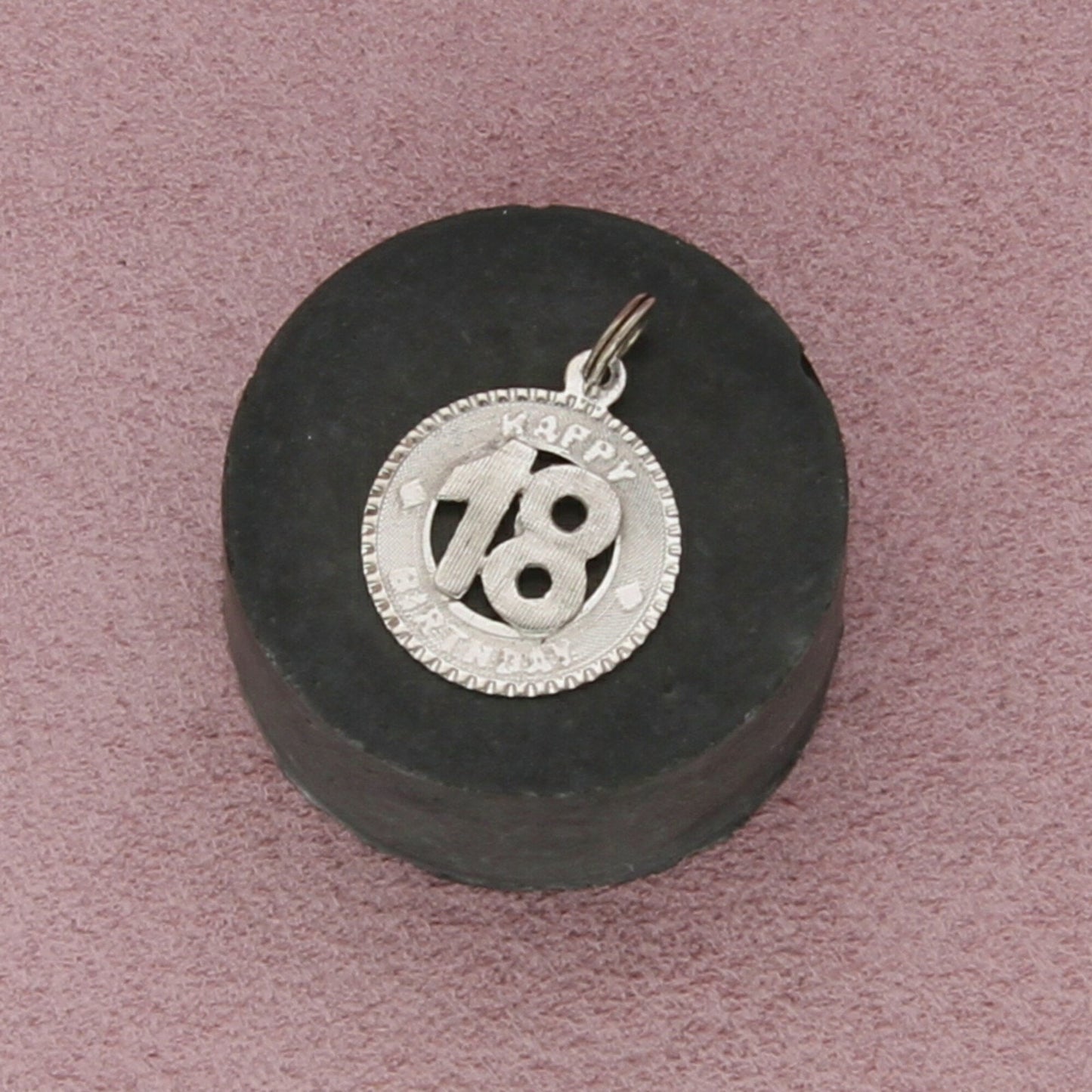 sterling silver vintage happy 18th birthday charm pendant