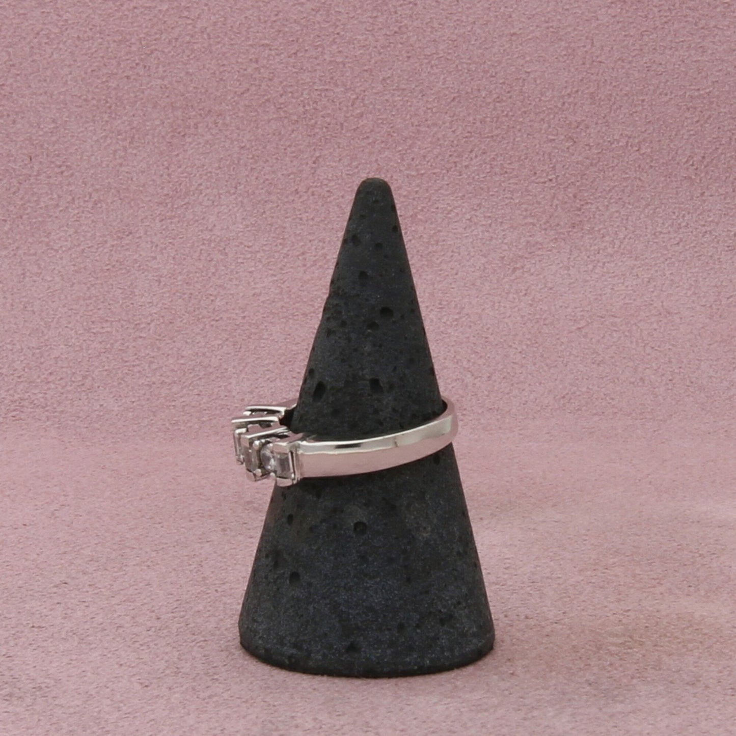 sterling silver baguette cz band ring size 7