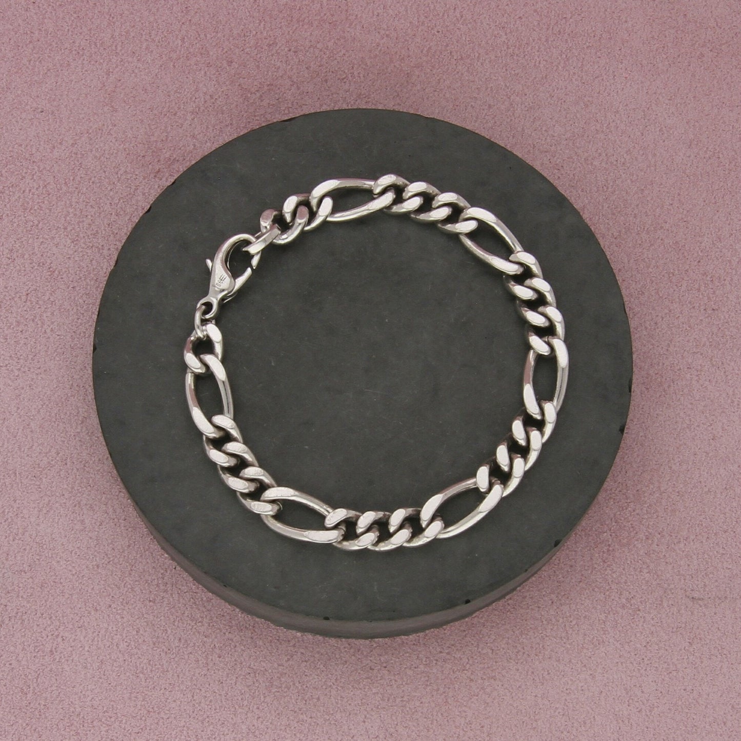james avery sterling silver mens figaro chain bracelet size 8in