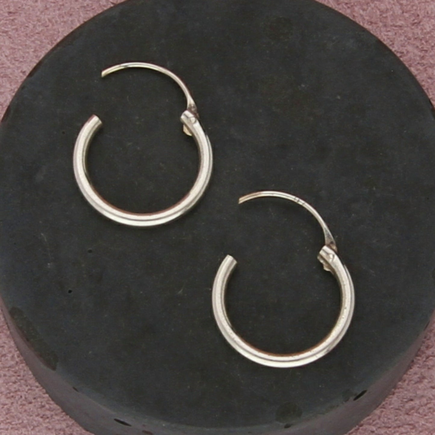 sterling silver vintage 15mm tube hoop earrings