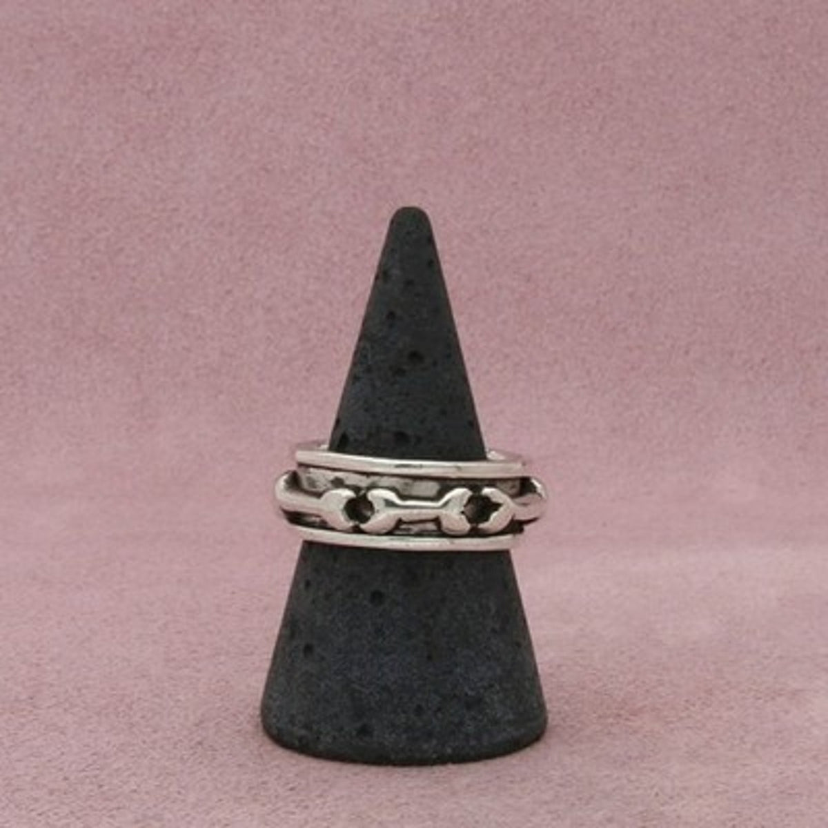 Sterling Silver Men's Vintage Bones Spinner Band Ring Size 8.75