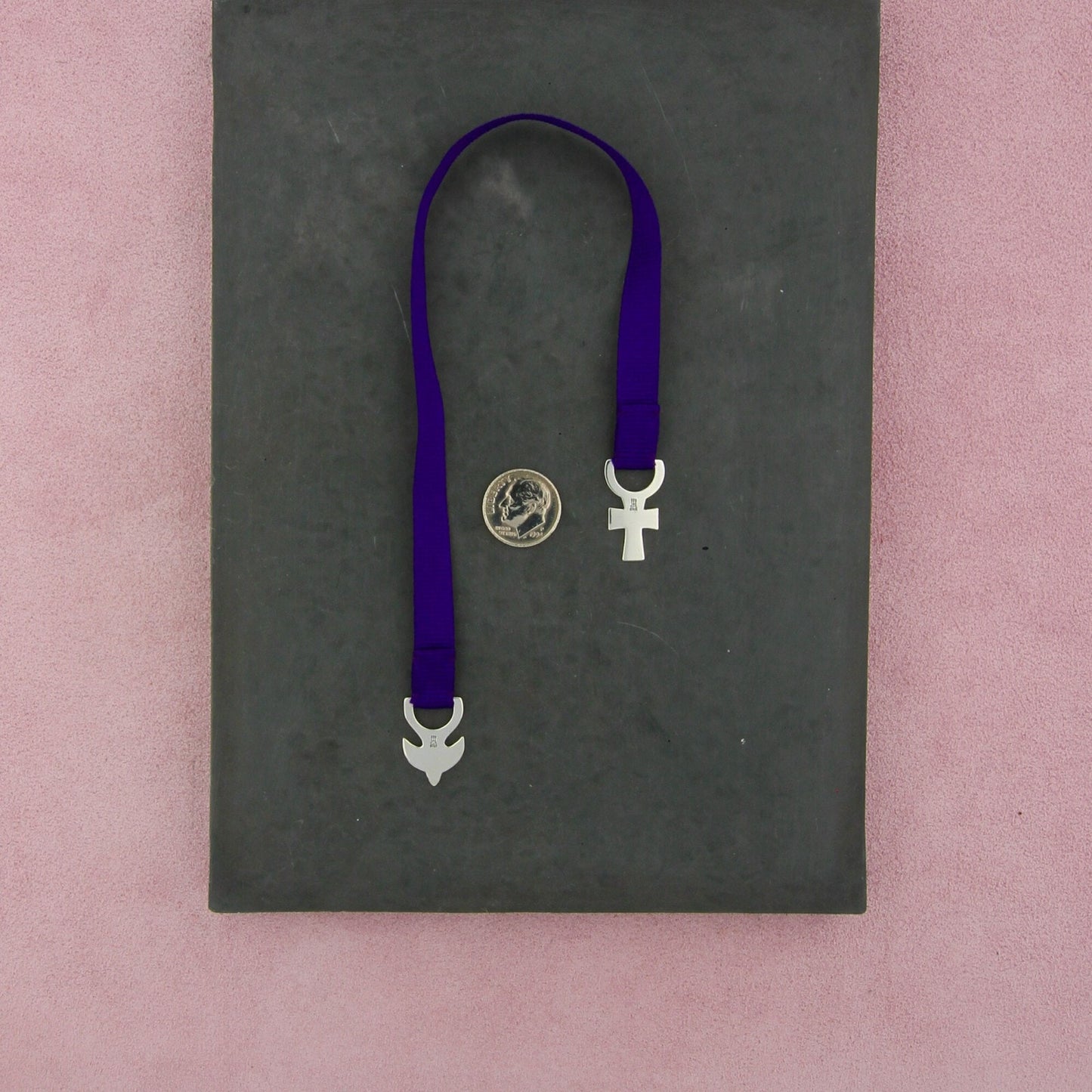 james avery sterling silver purple dove and cross ribbon bookmark