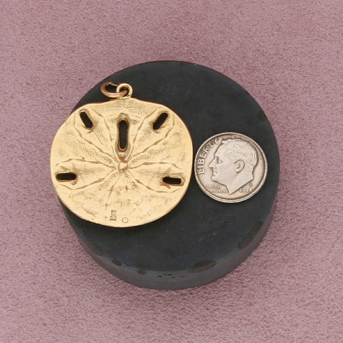 james avery 14k yellow gold 1.5" large sand dollar pendant