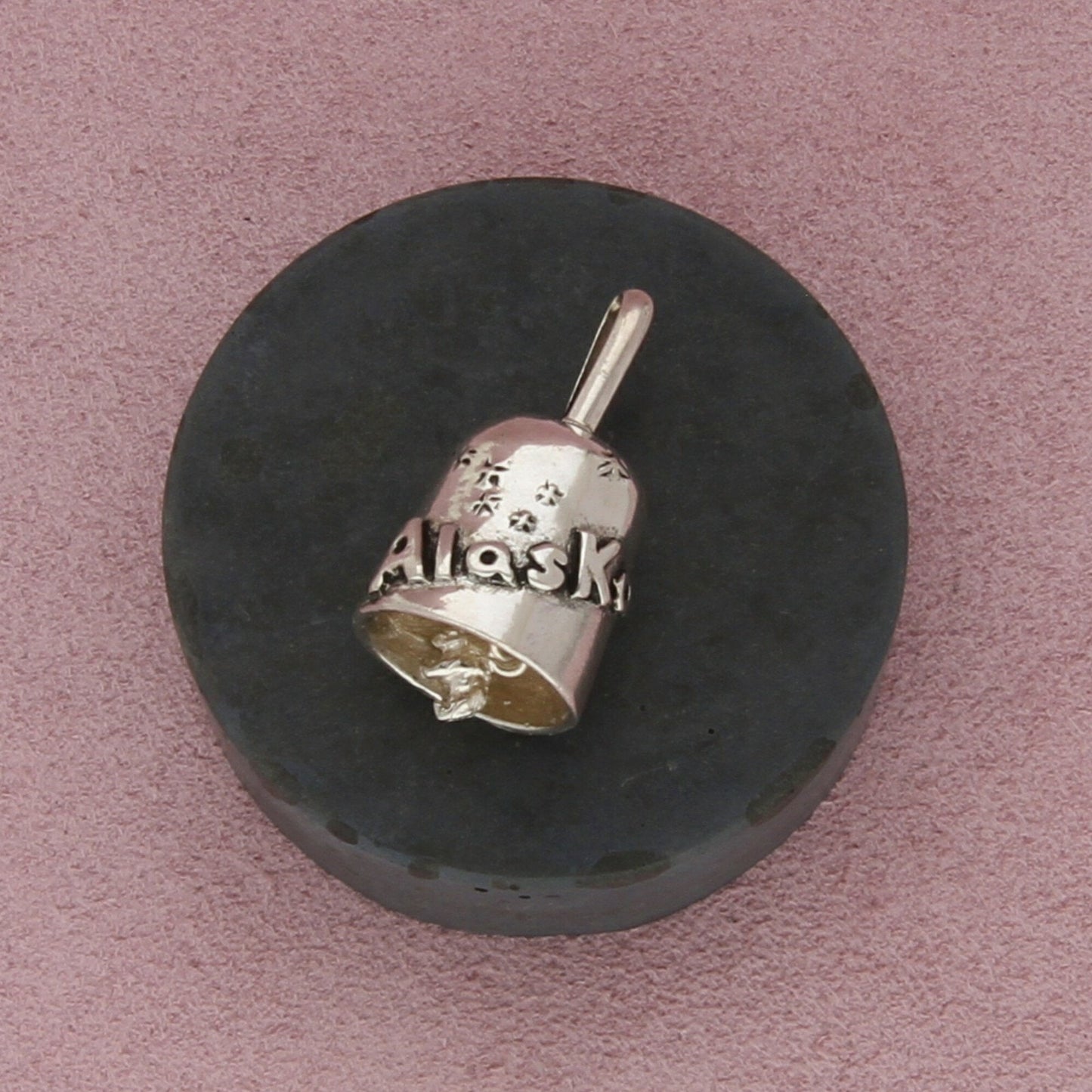 sterling silver vintage alaska bear bell (rings) pendant
