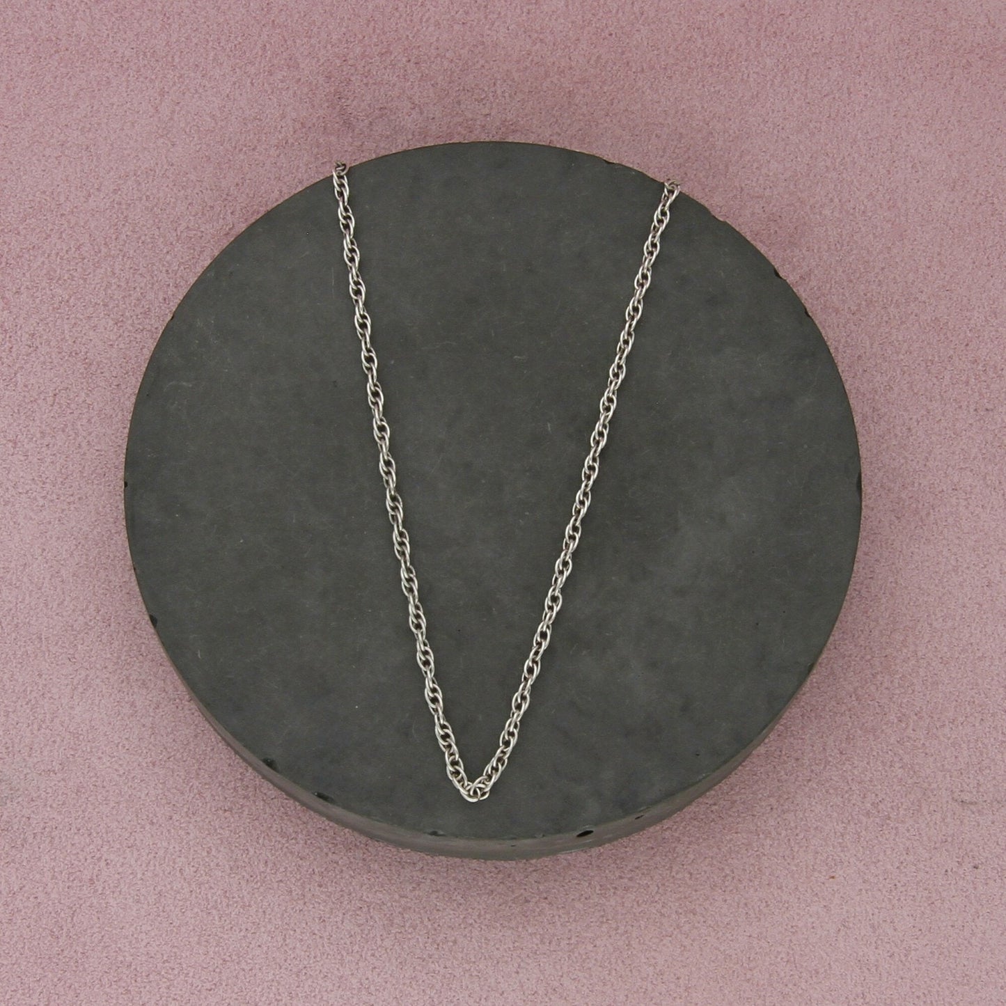 sterling silver vintage 2mm rope chain necklace size 20.5in