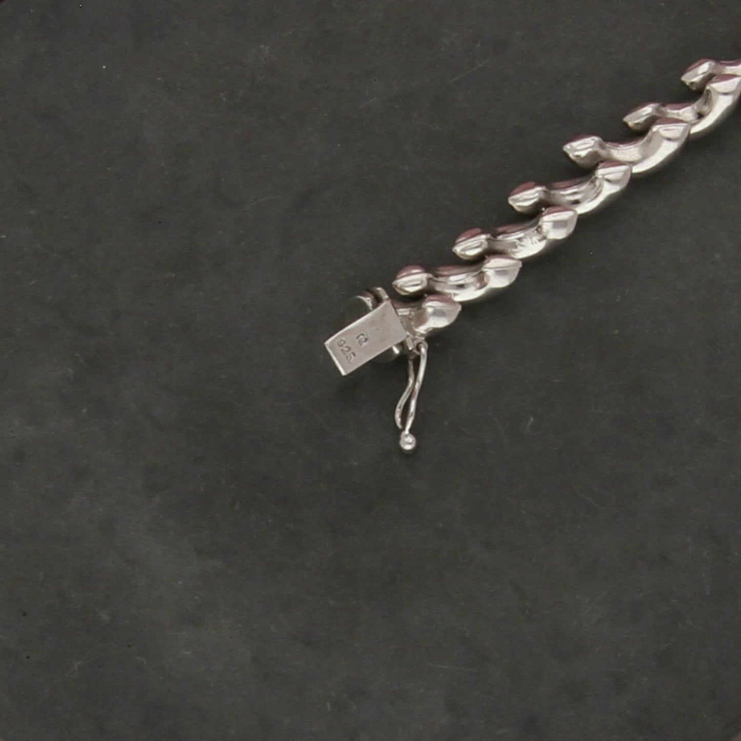 sterling silver 7mm san marco macaroni link chain bracelet size 7.25in