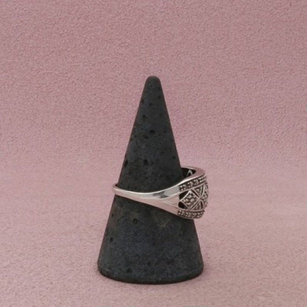 Zales Sterling Silver Diamond Geometric Lattice Ring Size 9.75