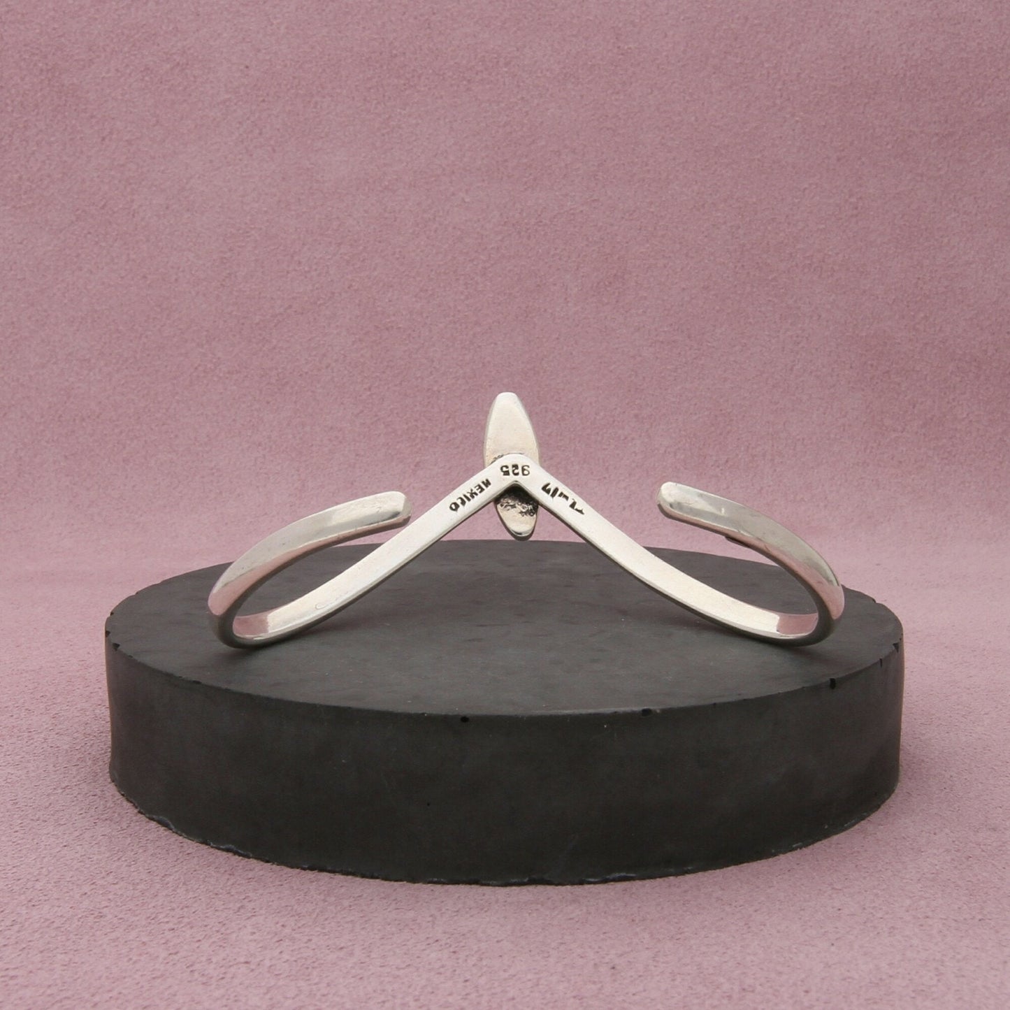 taxco mexico sterling silver vintage black onyx marquise cuff bracelet size 7in