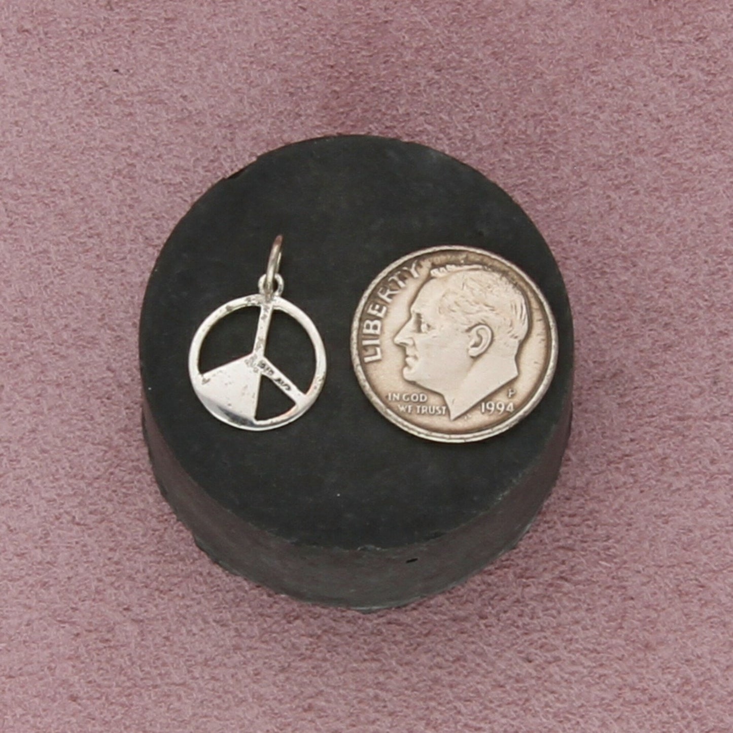 sterling silver peace sign symbol charm pendant