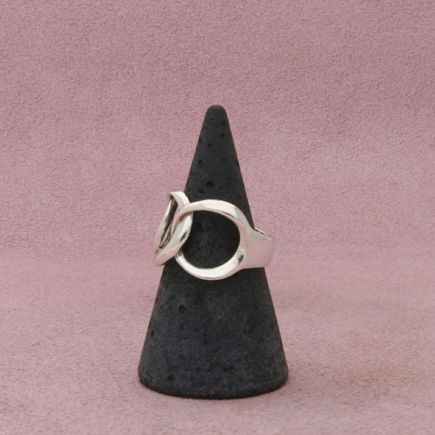sterling silver linked circles ring size 7