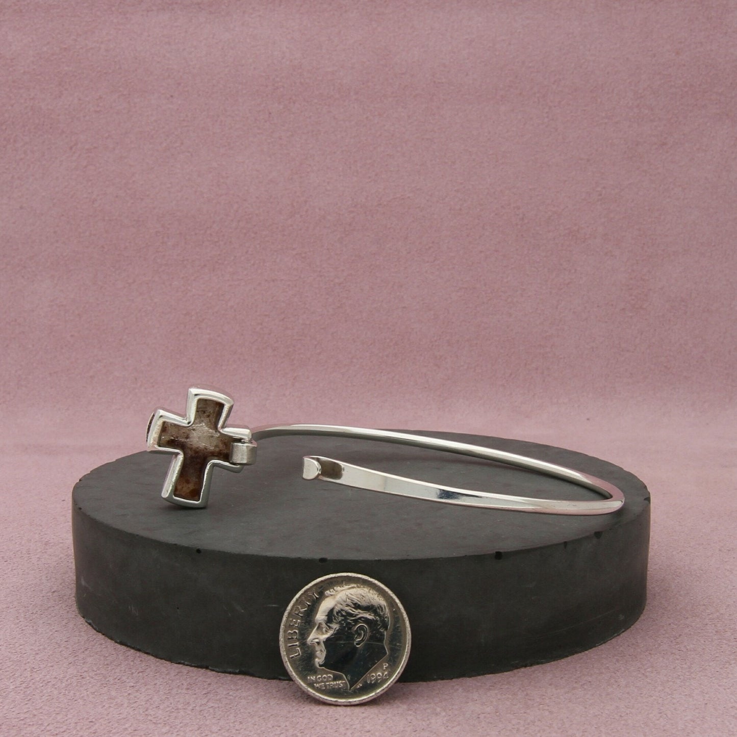 james avery sterling silver retired st teresa cross hook-on bracelet size 7in