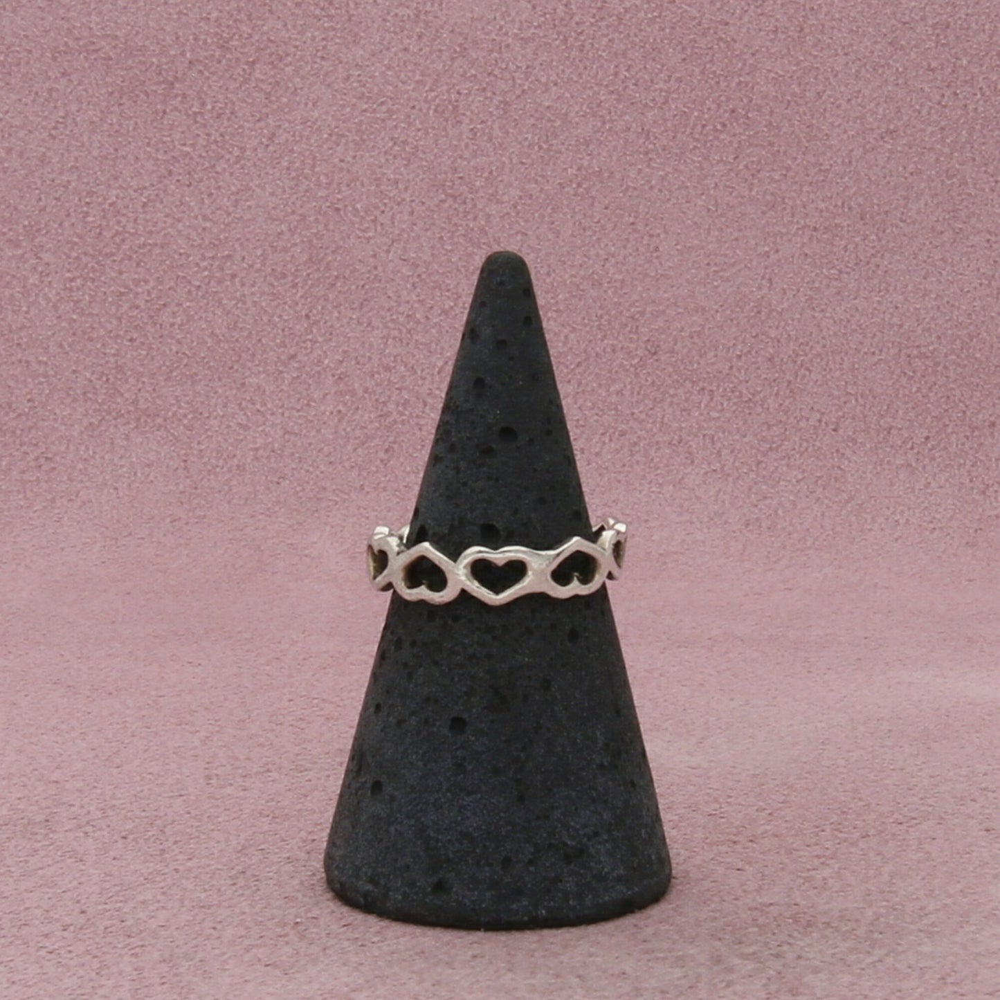 sterling silver hearts band ring size 6