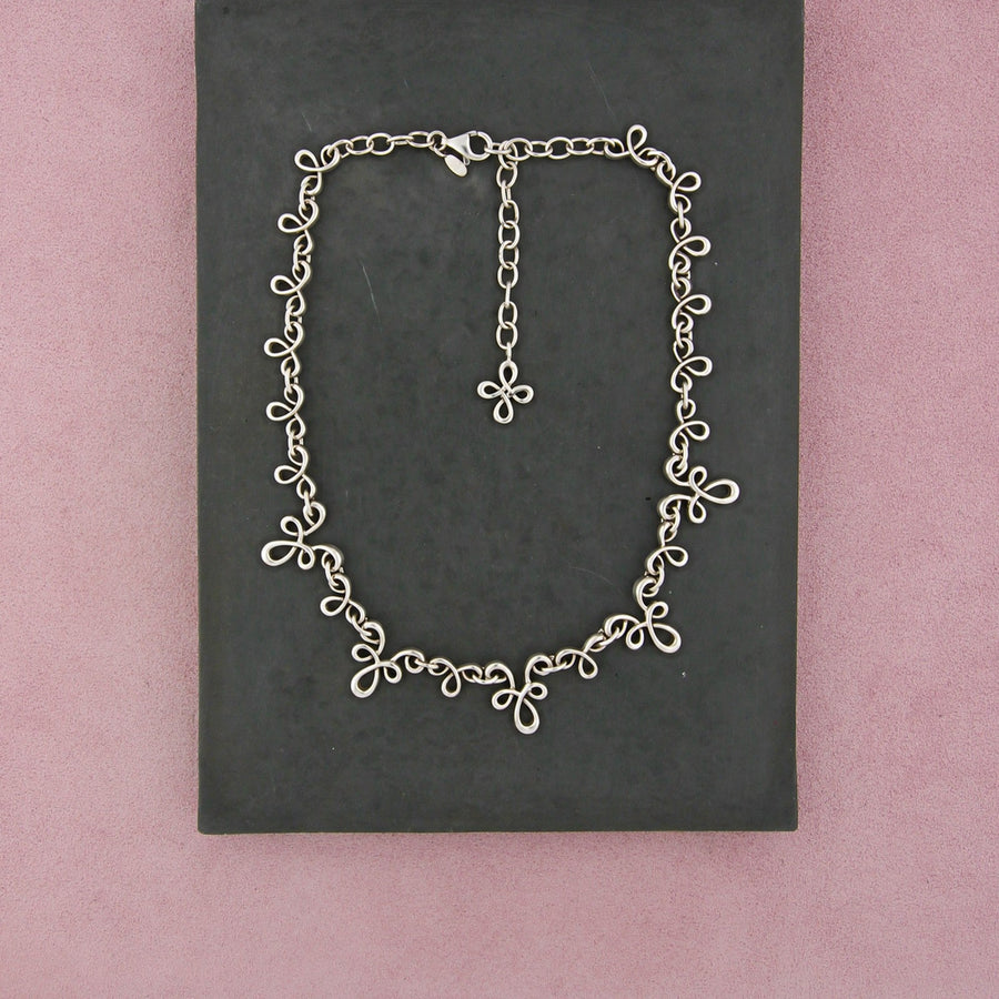 Barse Sterling Silver Southwestern Open Scroll Link Necklace Size 16-18in