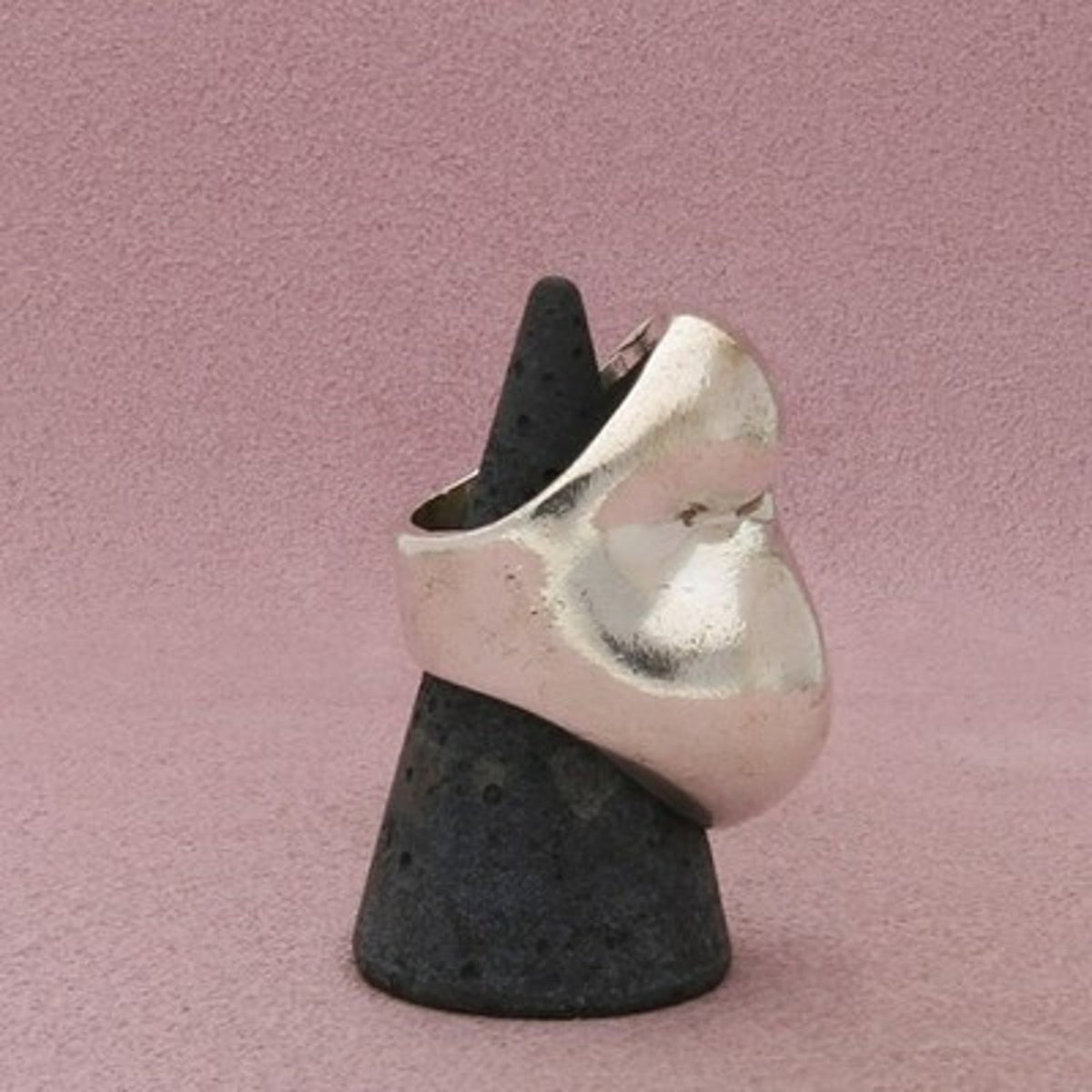 Mexico Sterling Silver Vintage Chunky Sculptural Ring Size 8.75