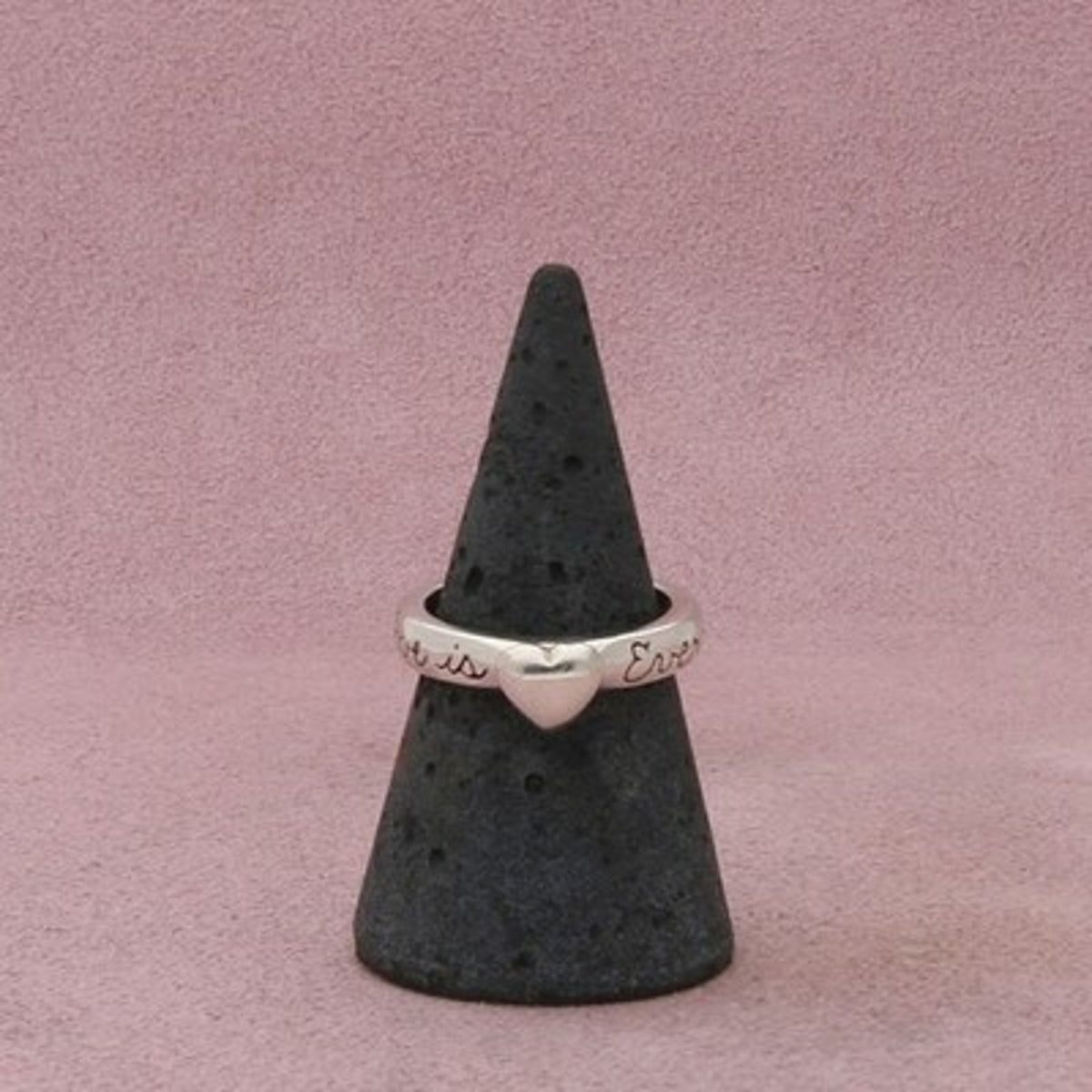 Sterling Silver Love Is Everything Heart Stack Ring Size 6.5
