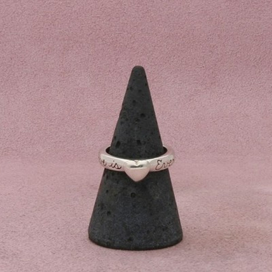Sterling Silver Love Is Everything Heart Stack Ring Size 6.5