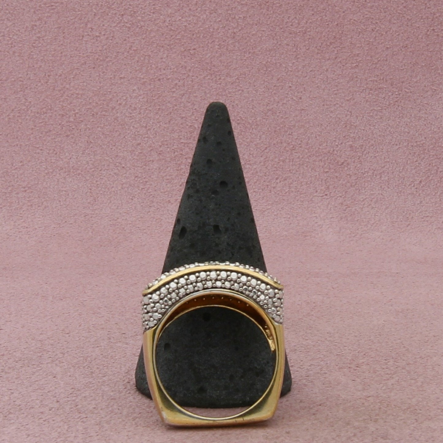 sterling silver two-tone diamond accent ring size 8.75