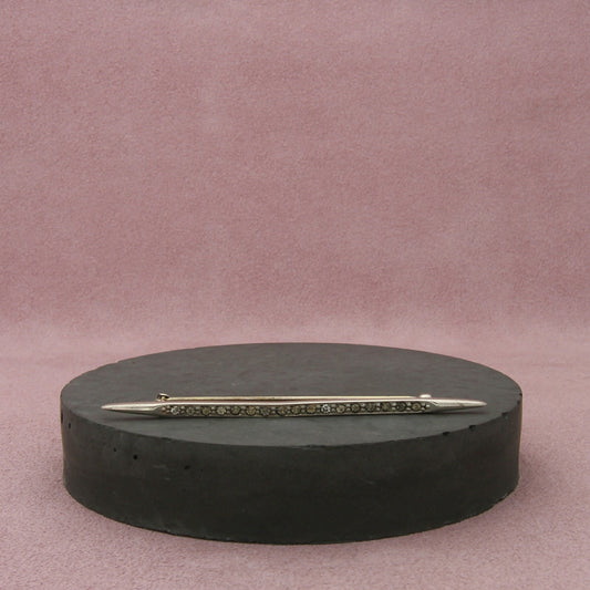 sterling silver vintage art deco paste stone bar pin brooch