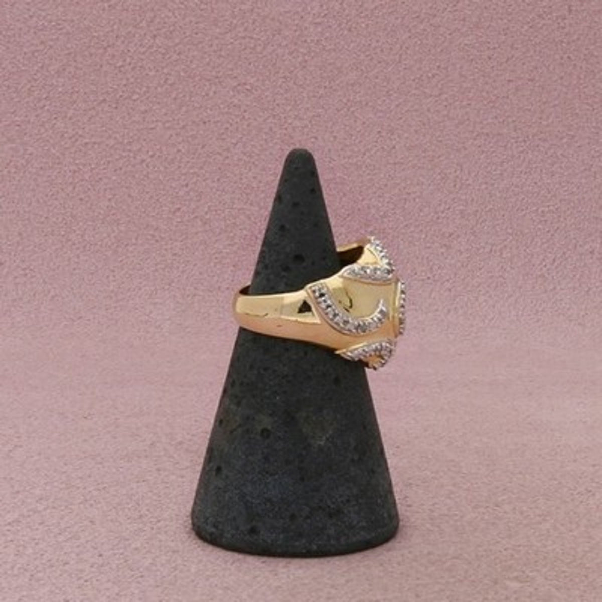 Ross Simons Sterling Silver Gold Plate Diamond Scroll Wide Ring Size 4.75