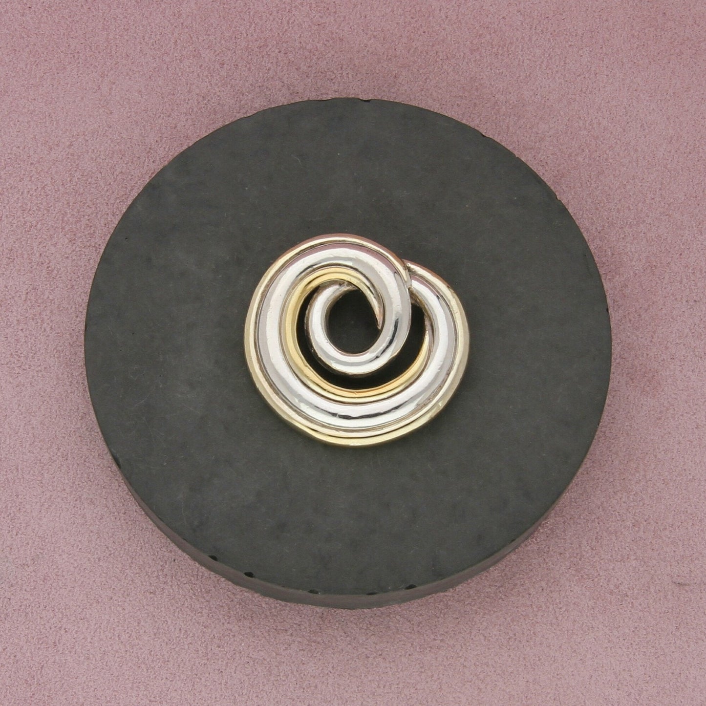 sterling silver israel two-tone electroform swirl brooch