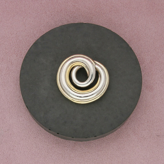 sterling silver israel two-tone electroform swirl brooch