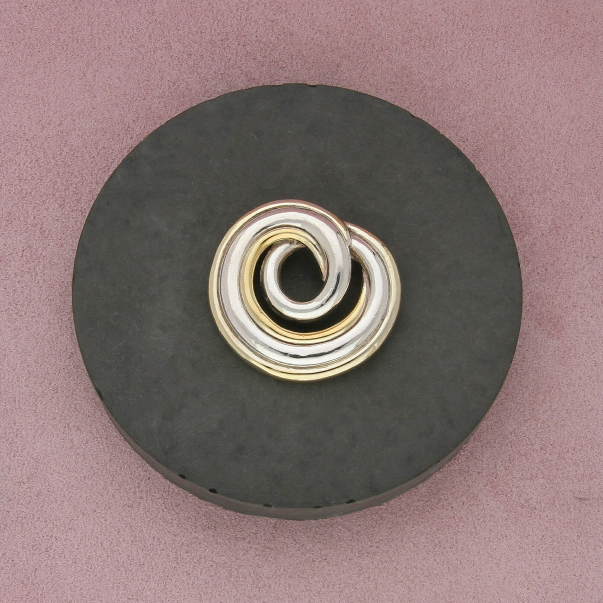 sterling silver israel two-tone electroform swirl brooch