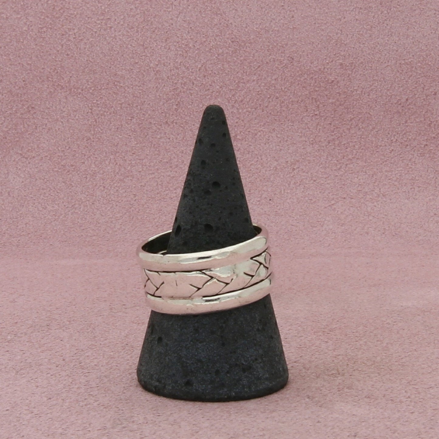 mexico sterling silver mens vintage woven band ring size 10.5