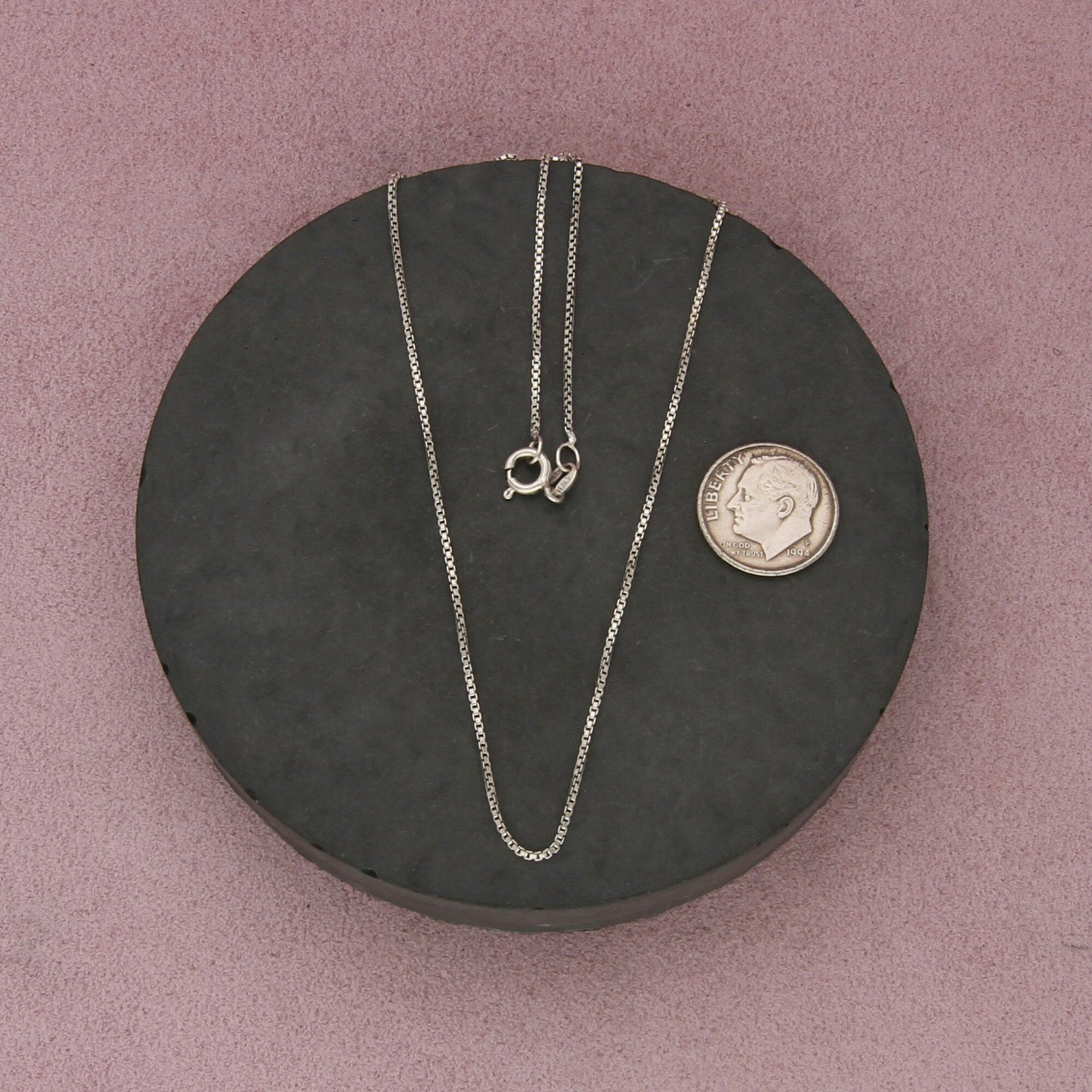 sterling silver italy 1mm box chain necklace size 30in