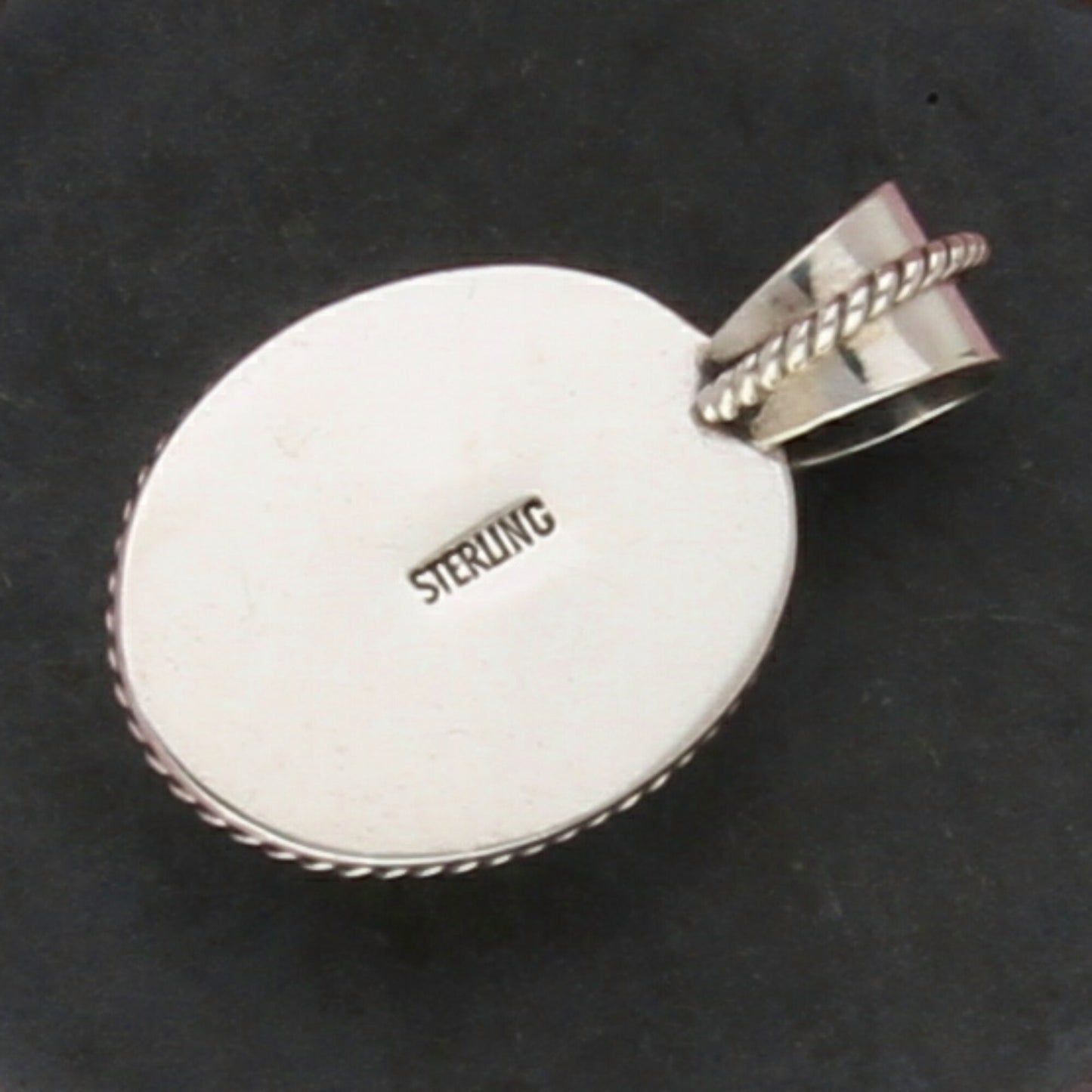 sterling silver vintage braided mabe pearl pendant