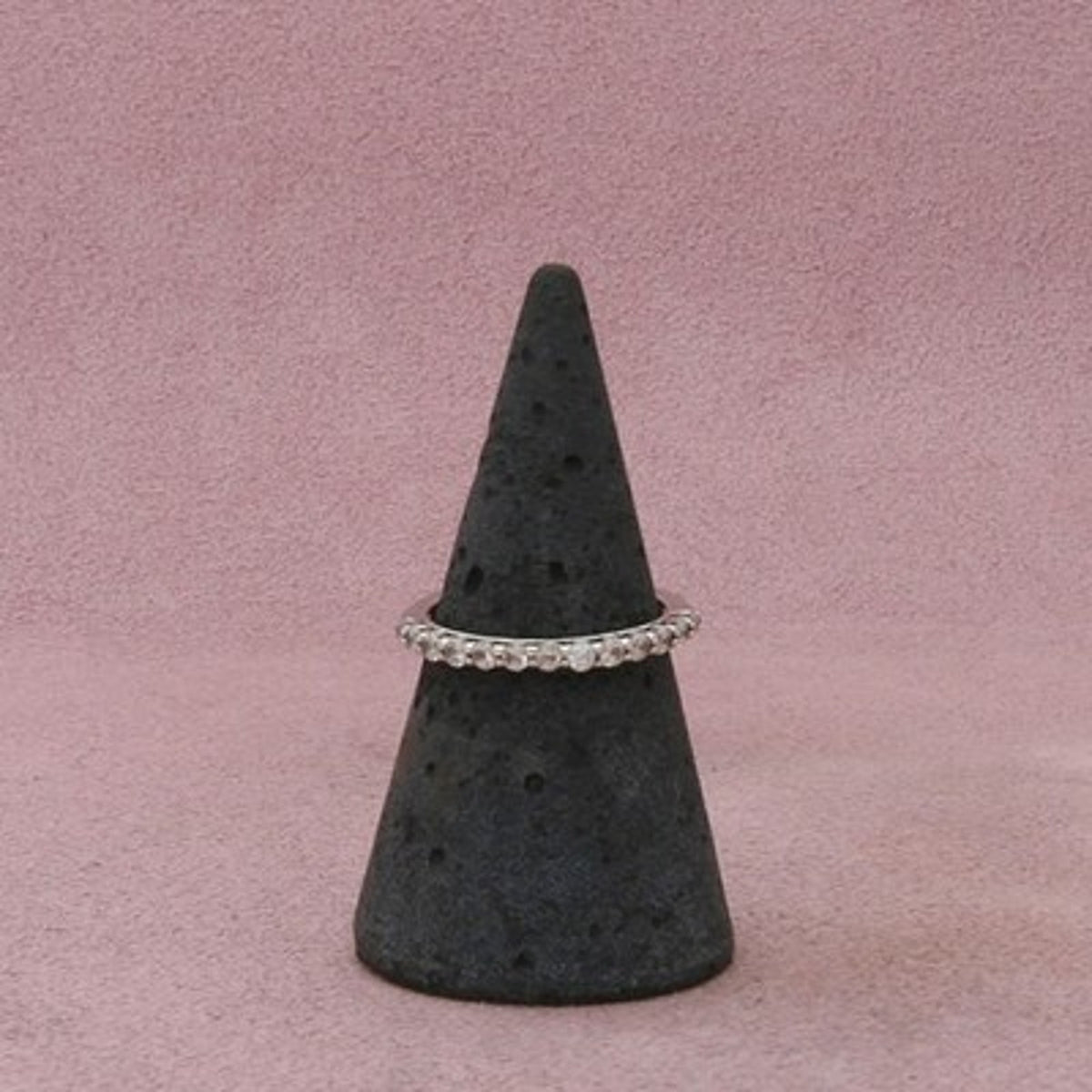 Sterling Silver Dainty Cz Stack Ring Size 6