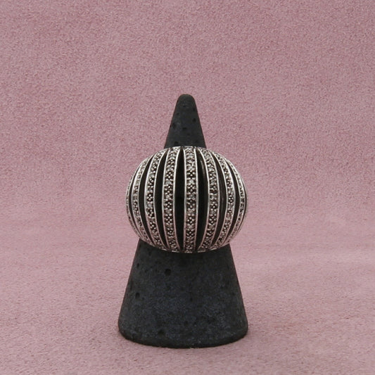 sterling silver diamond accent dome ring size 6.5