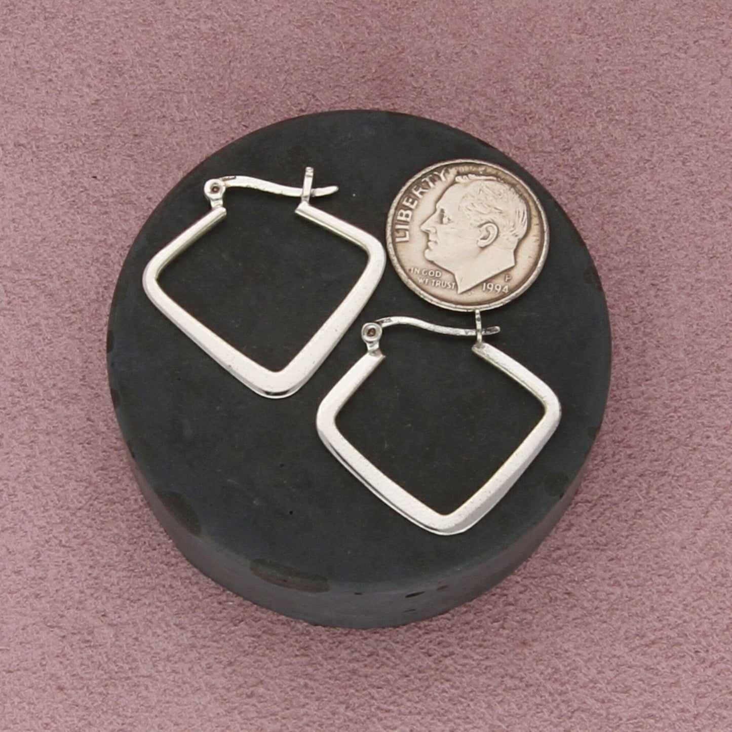 sterling silver v-shaped snap-post hoop earrings