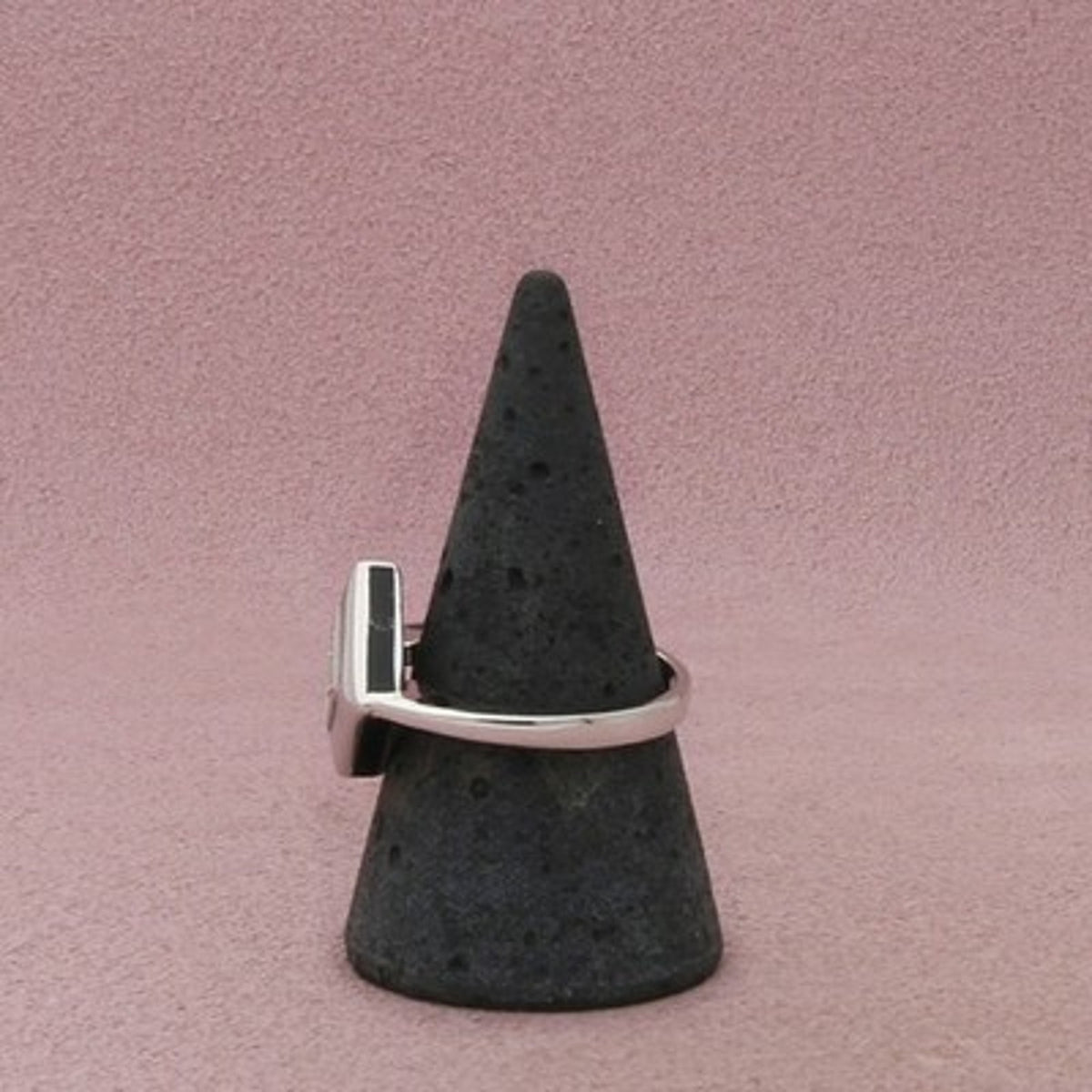 Sterling Silver C Z Tilted Square Cluster Geometric Ring Size 9