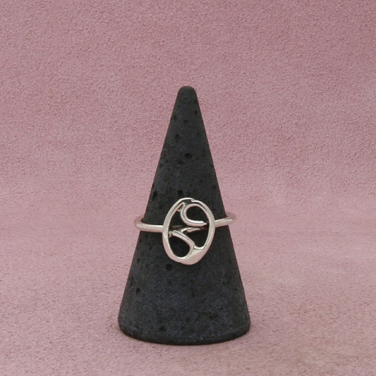 sterling silver zodiac cancer symbol ring size 7