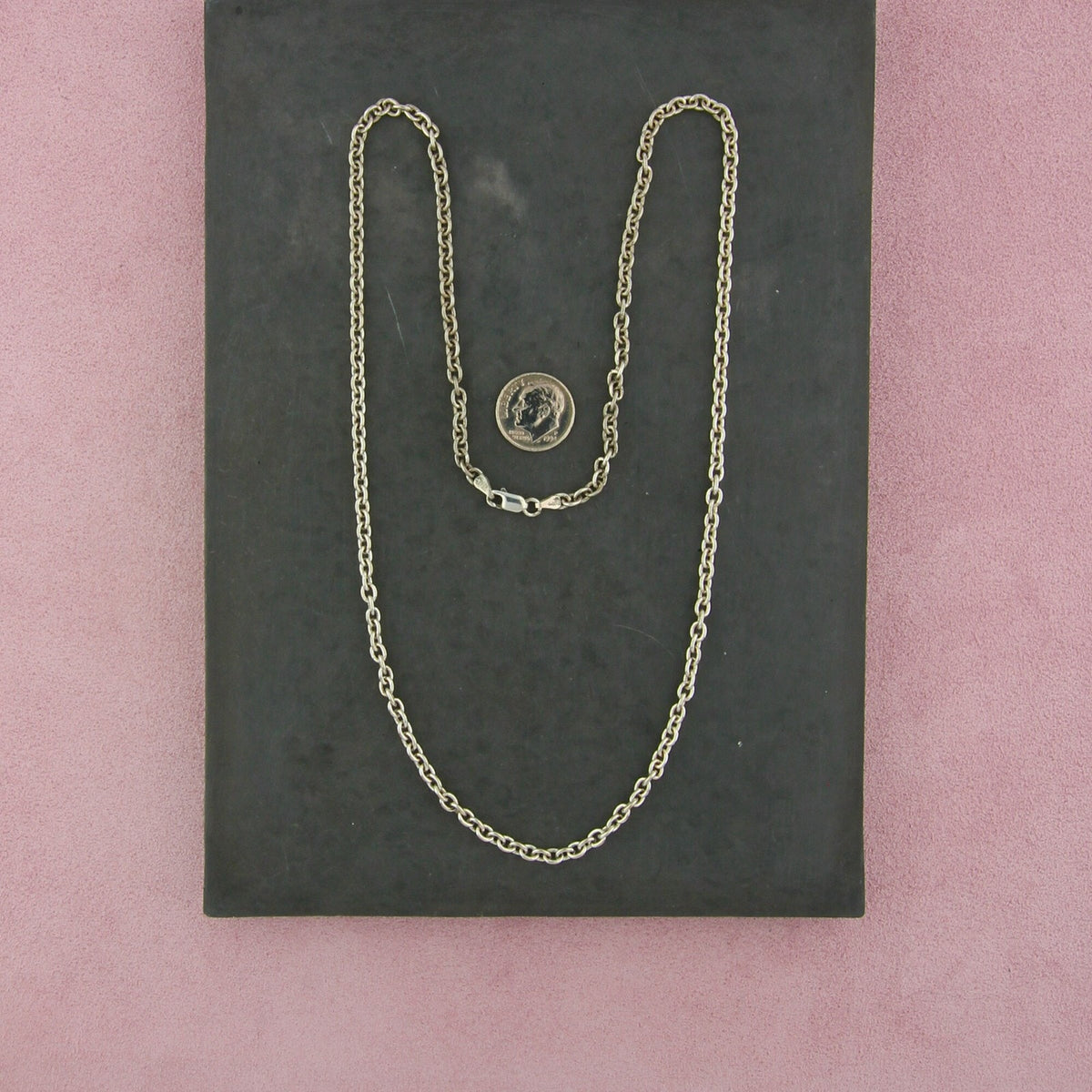 sterling silver 3mm cable chain necklace size 24in