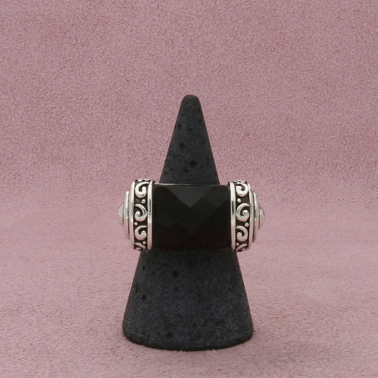 sterling silver chunky faceted purple cz ring size 6.5