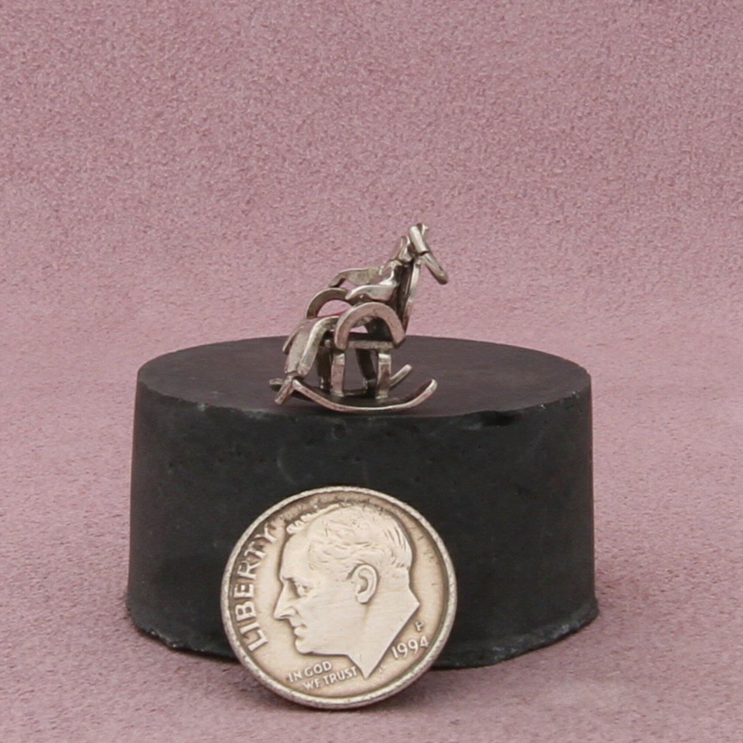 sterling silver vintage 3d rocking chair charm pendant