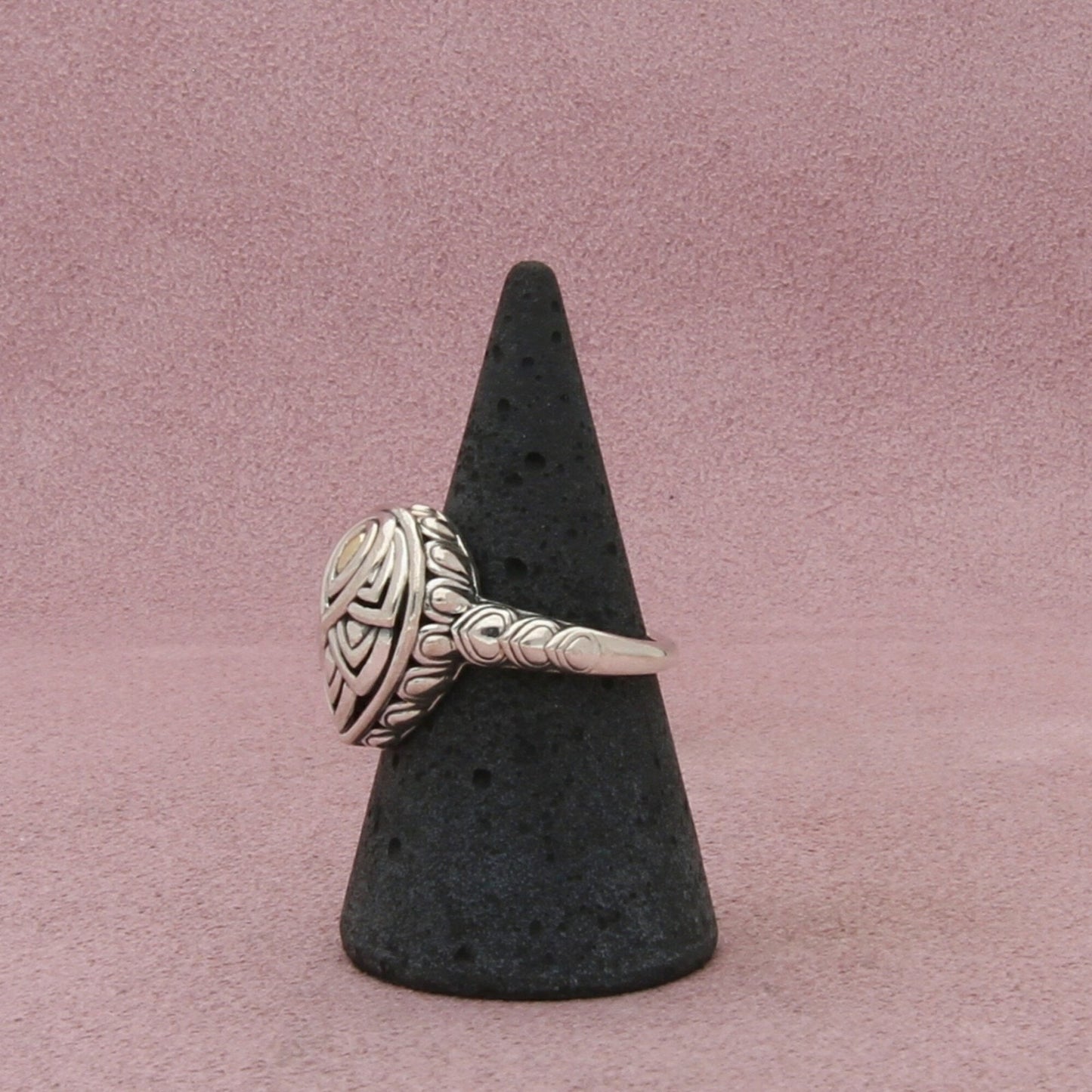 angela by john hardy sterling silver & 14k gold lotus flower ring size 7