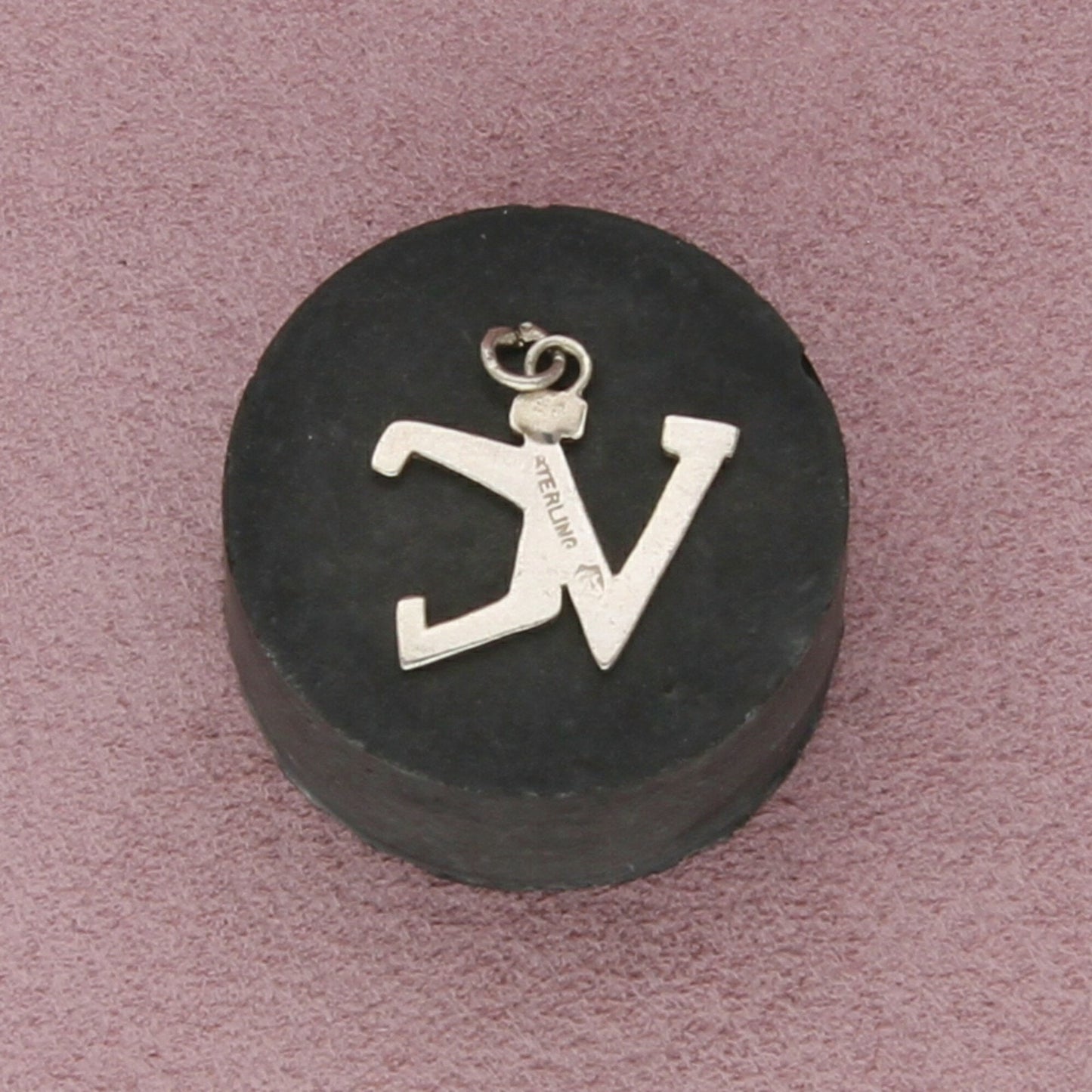 sterling silver vintage letters vc initials charm pendant