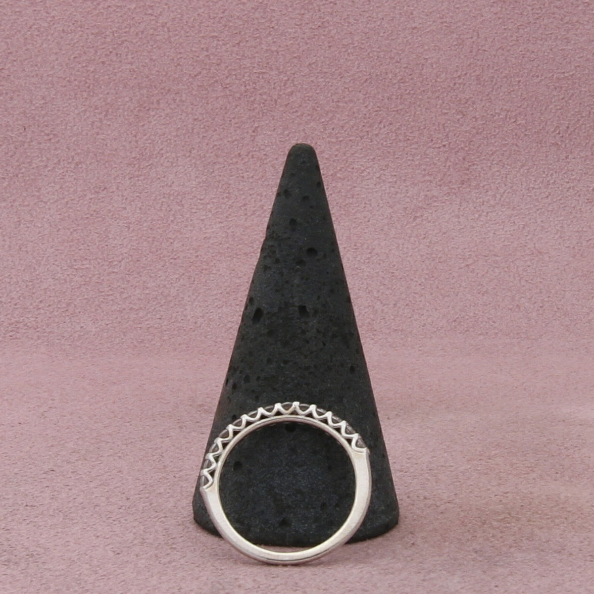 sterling silver dainty cz stack ring size 6