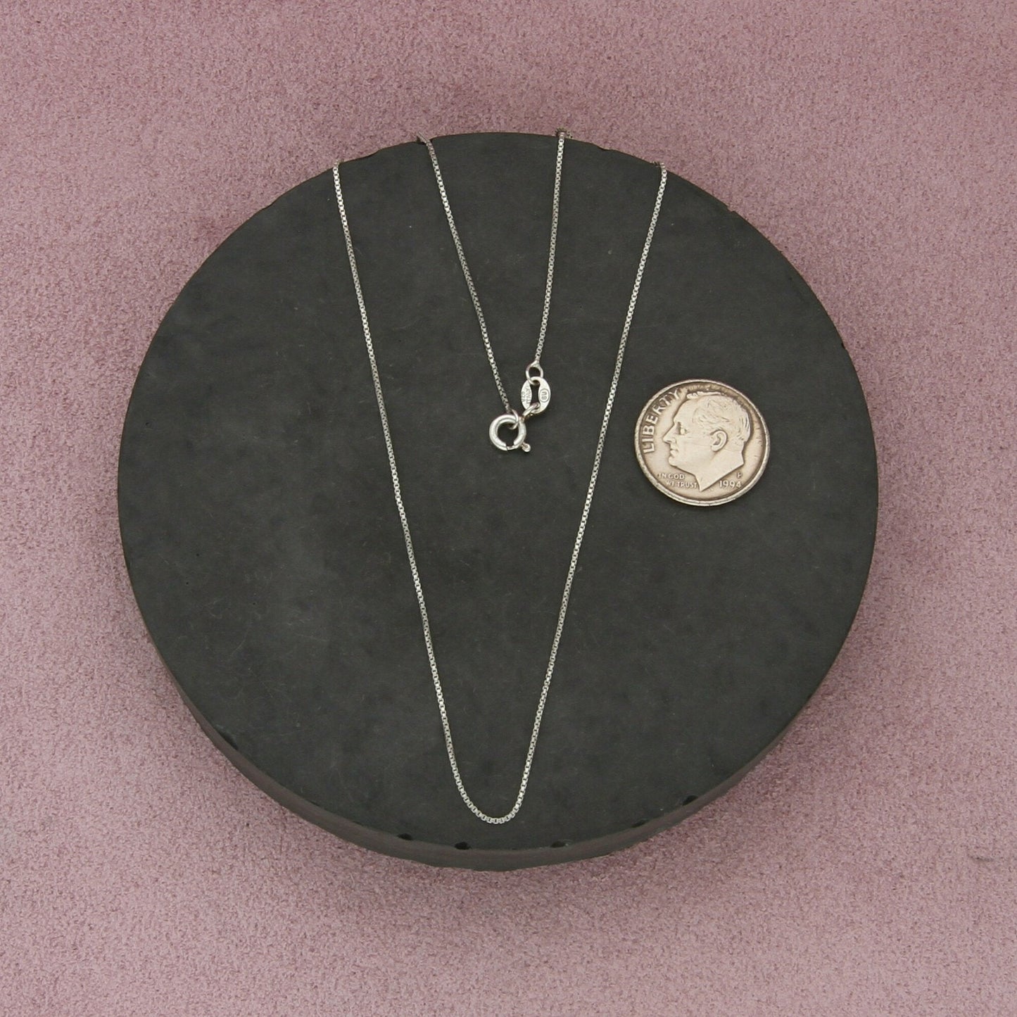 sterling silver italy 1mm box chain necklace size 16in