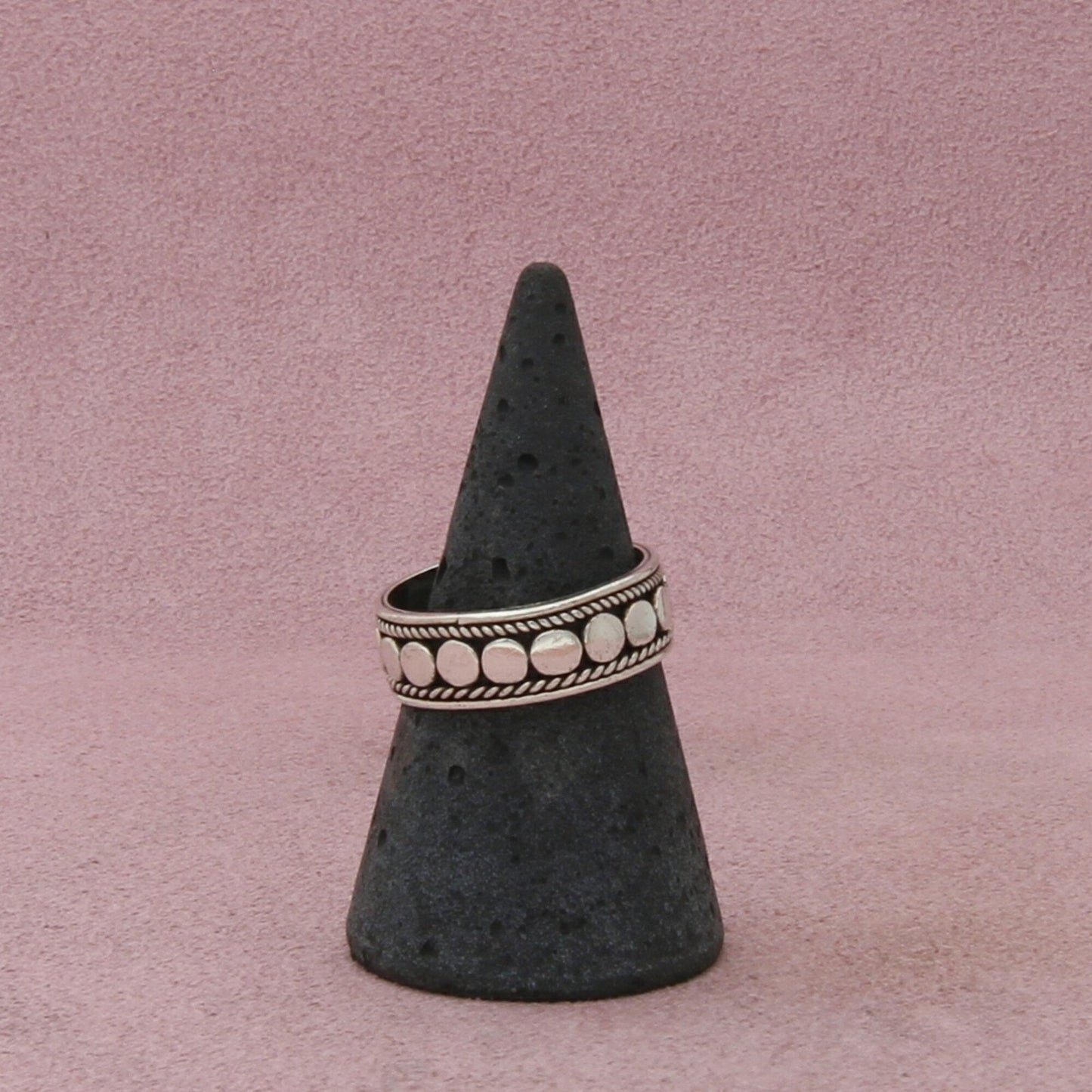 sterling silver vintage braided dotted band ring size 7.75