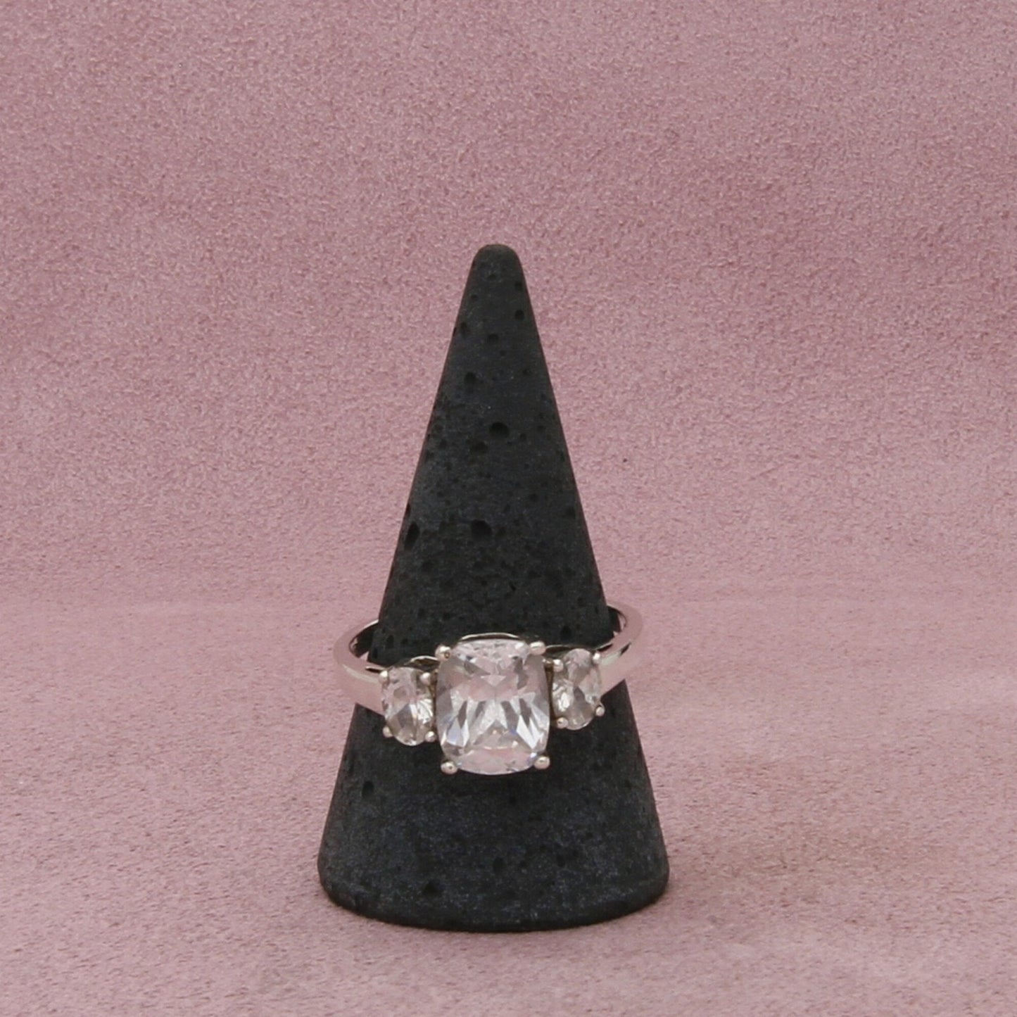 sterling silver elongated cushion-cut cz engagement ring size 11