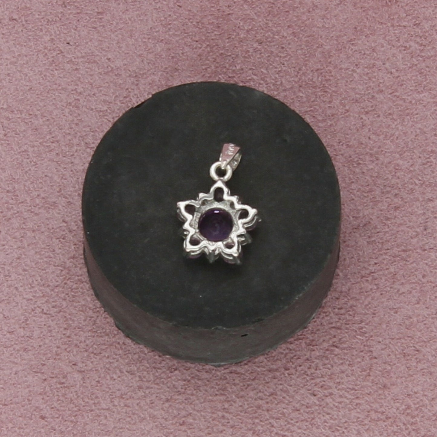 sterling silver amethyst flower pendant